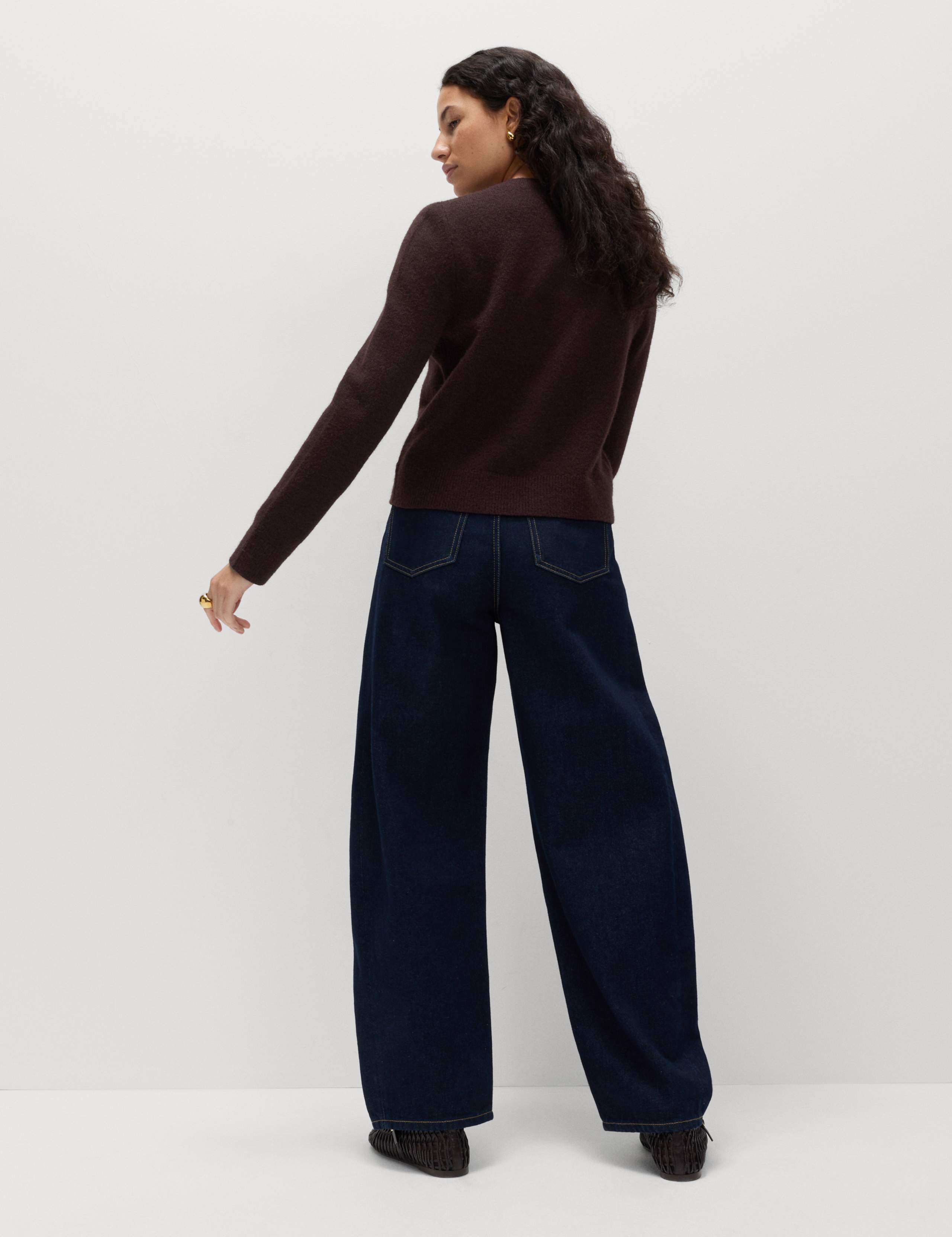 Crew Neck Cardigan with Wool 4 of 5