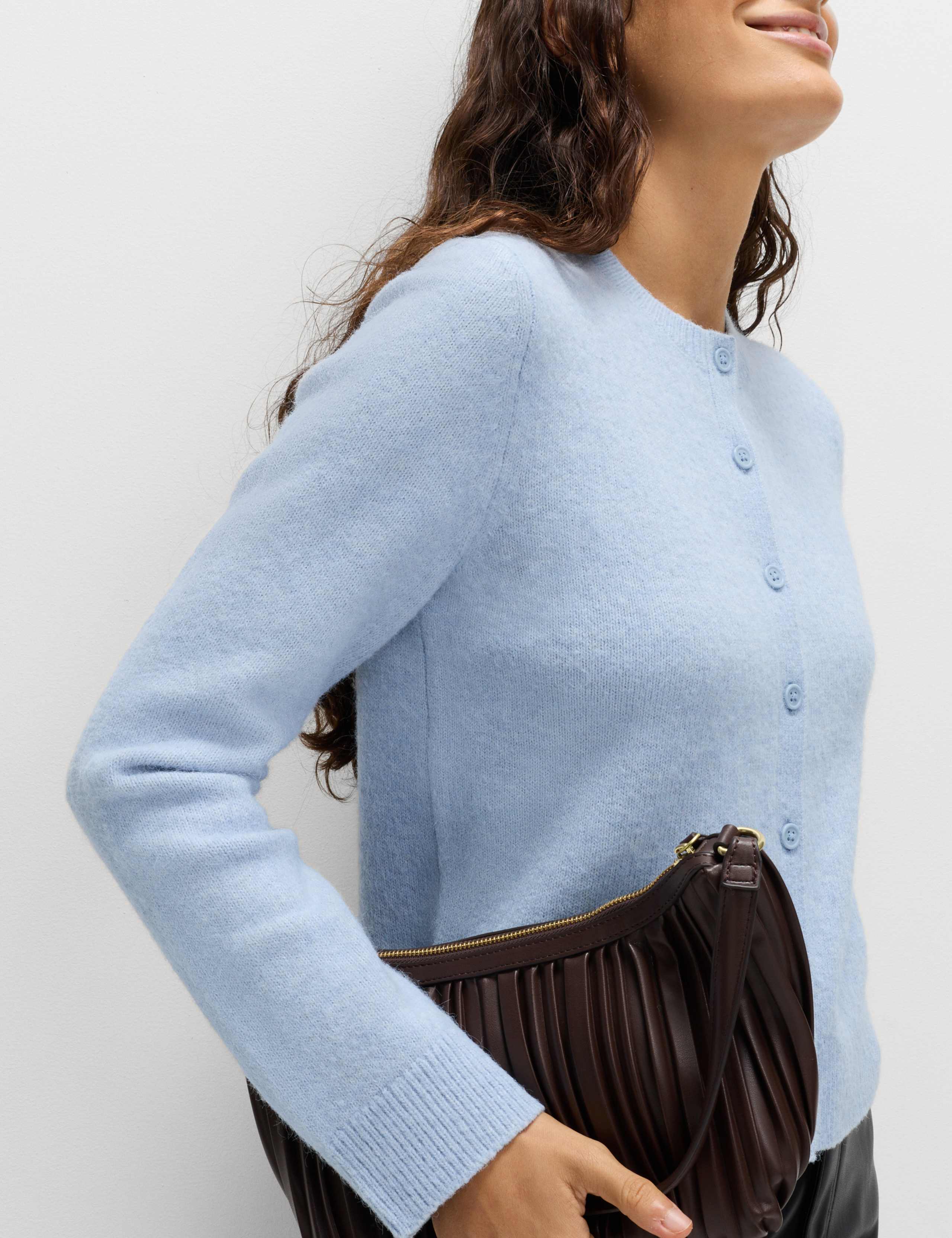 Crew Neck Cardigan with Wool 4 of 4
