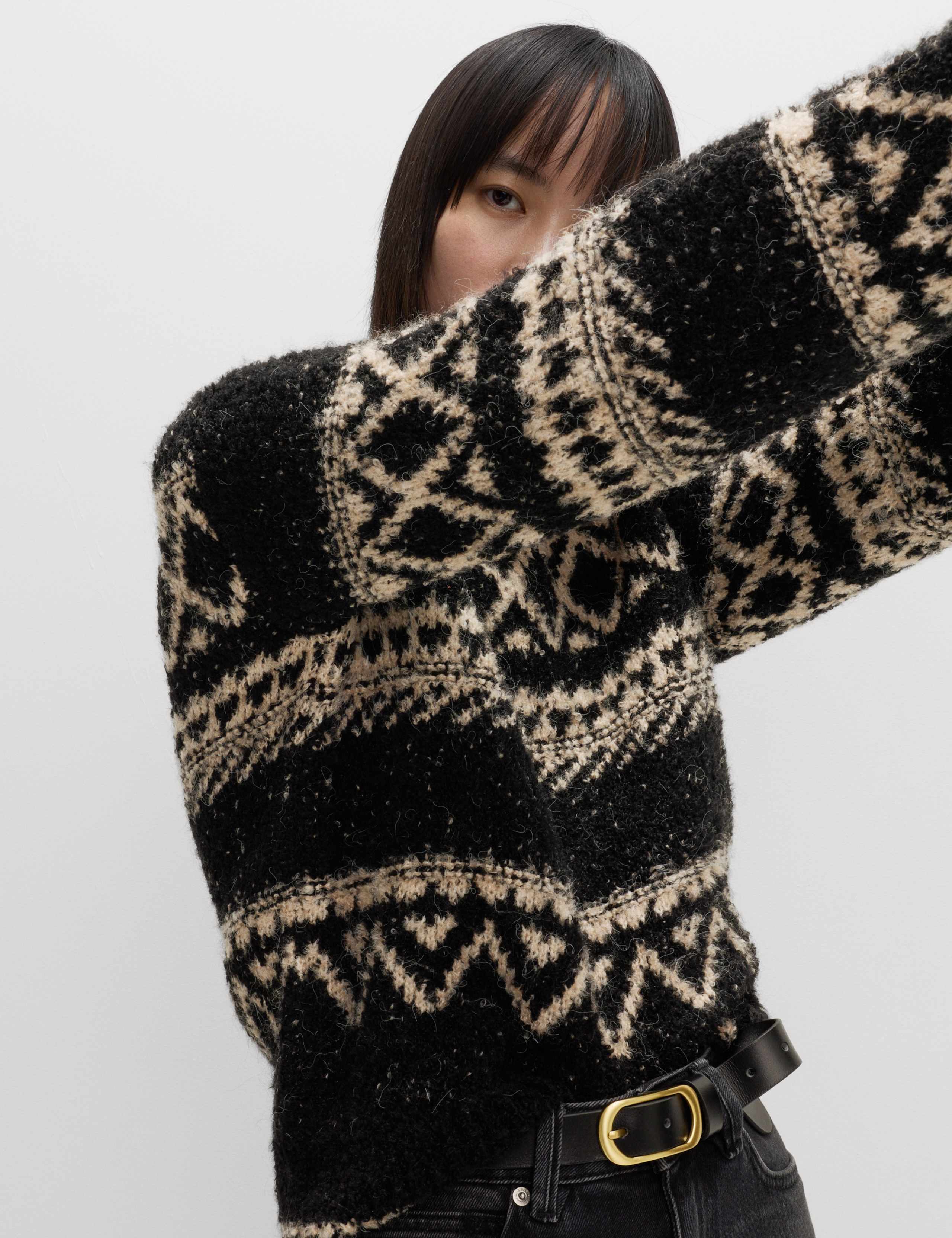 Bouclé Fair Isle Crew Neck Jumper 3 of 7