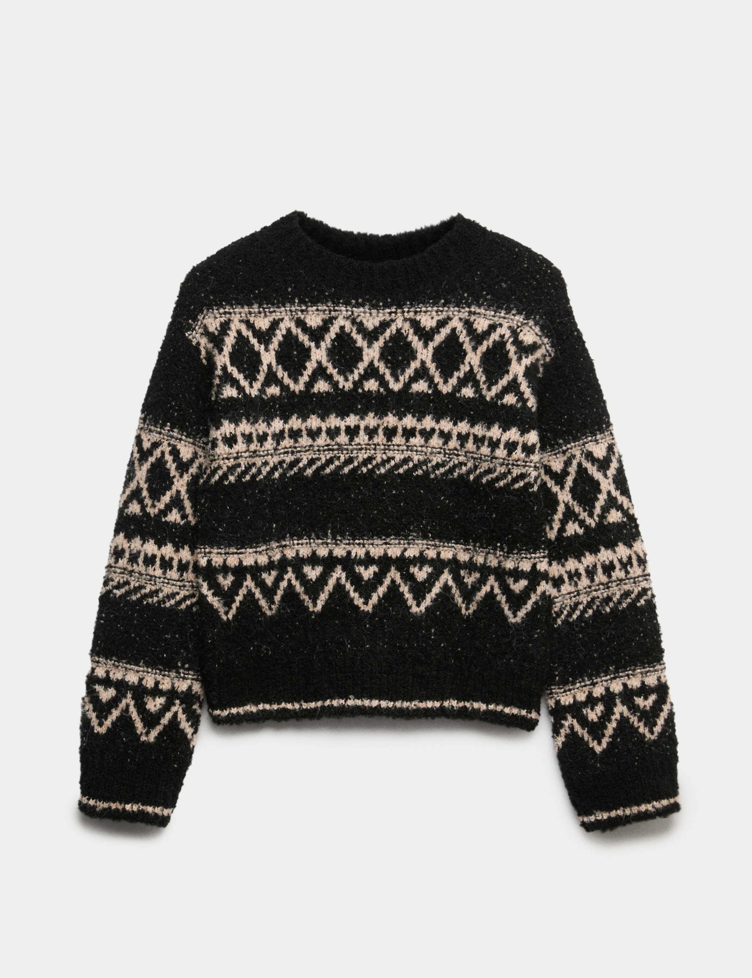 Bouclé Fair Isle Crew Neck Jumper 2 of 7