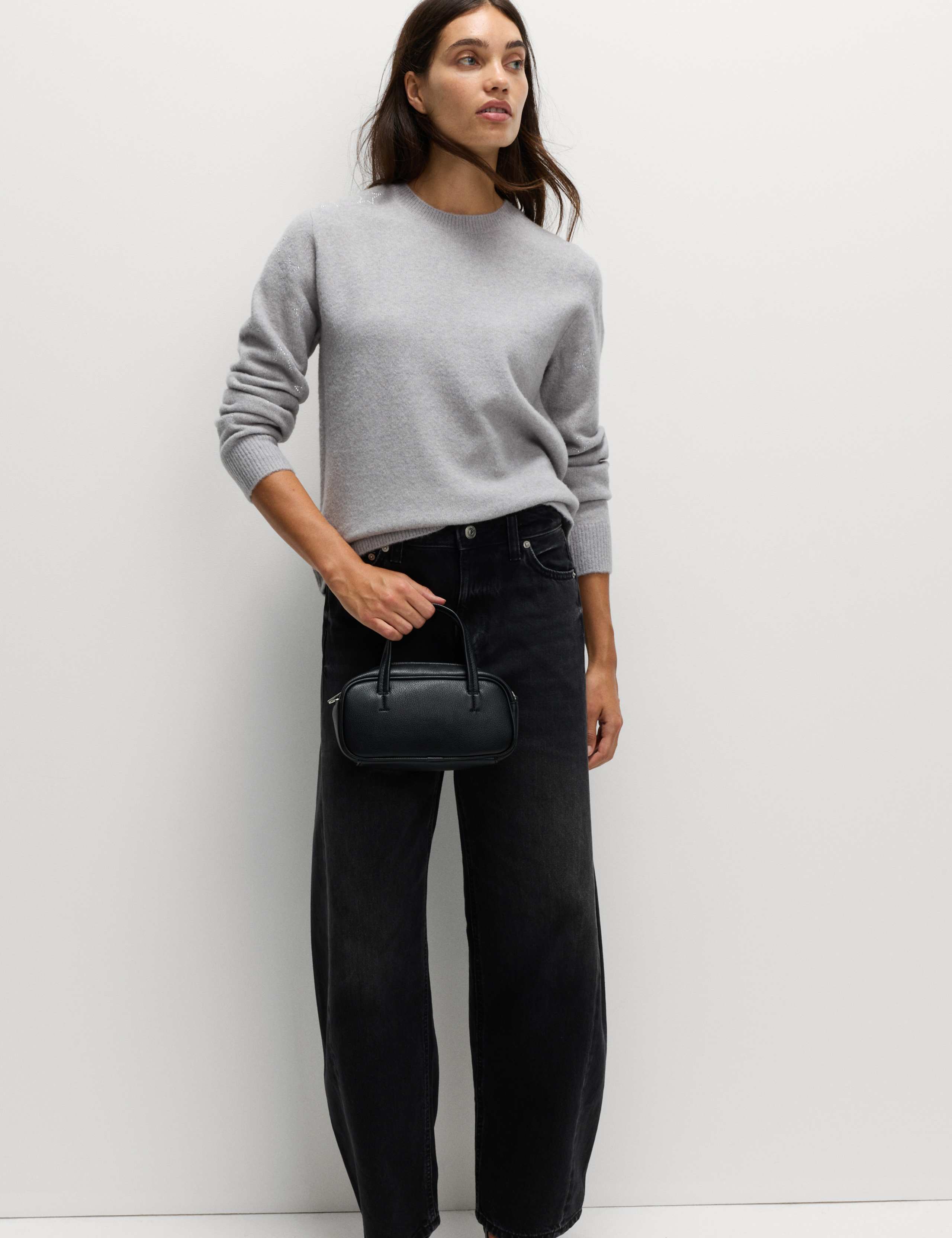 Gem Detail Crew Neck Jumper with Wool 2 of 4