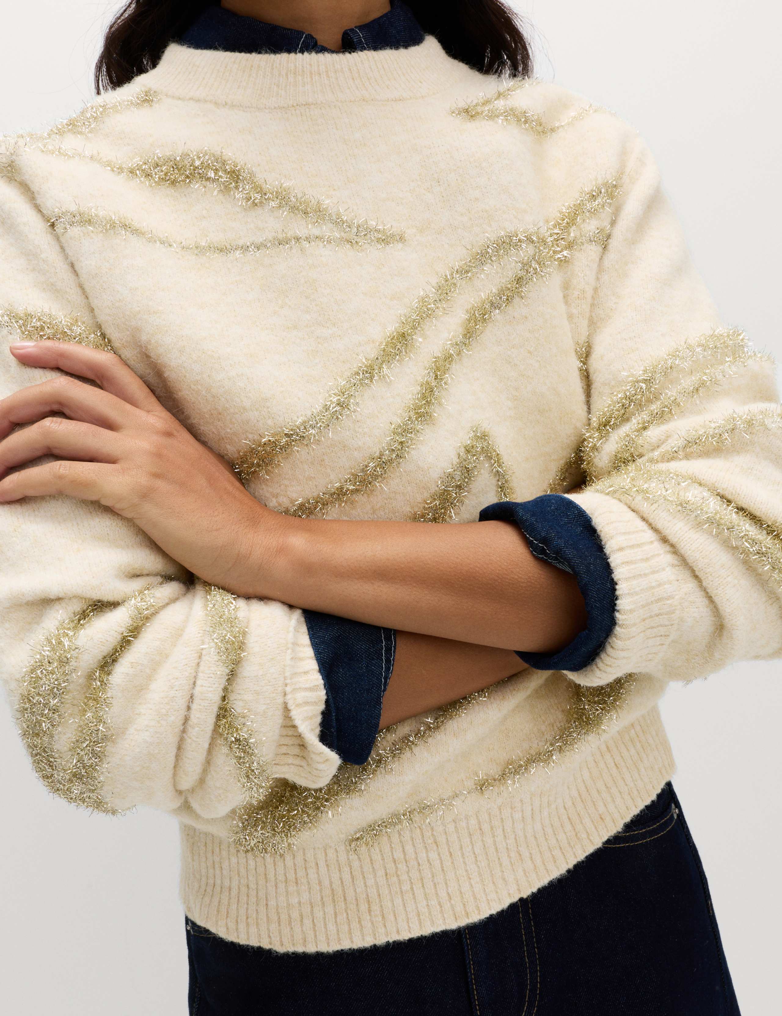 Tinsel Animal Print Jumper with Wool 3 of 5