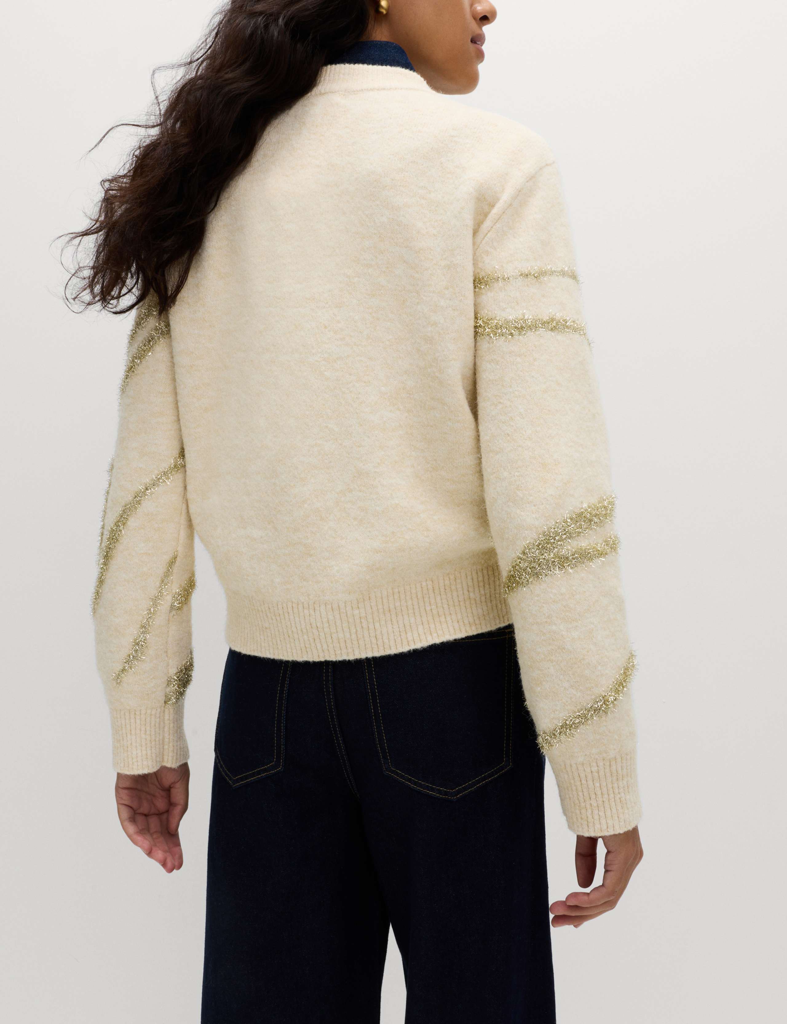 Tinsel Animal Print Jumper with Wool 4 of 5