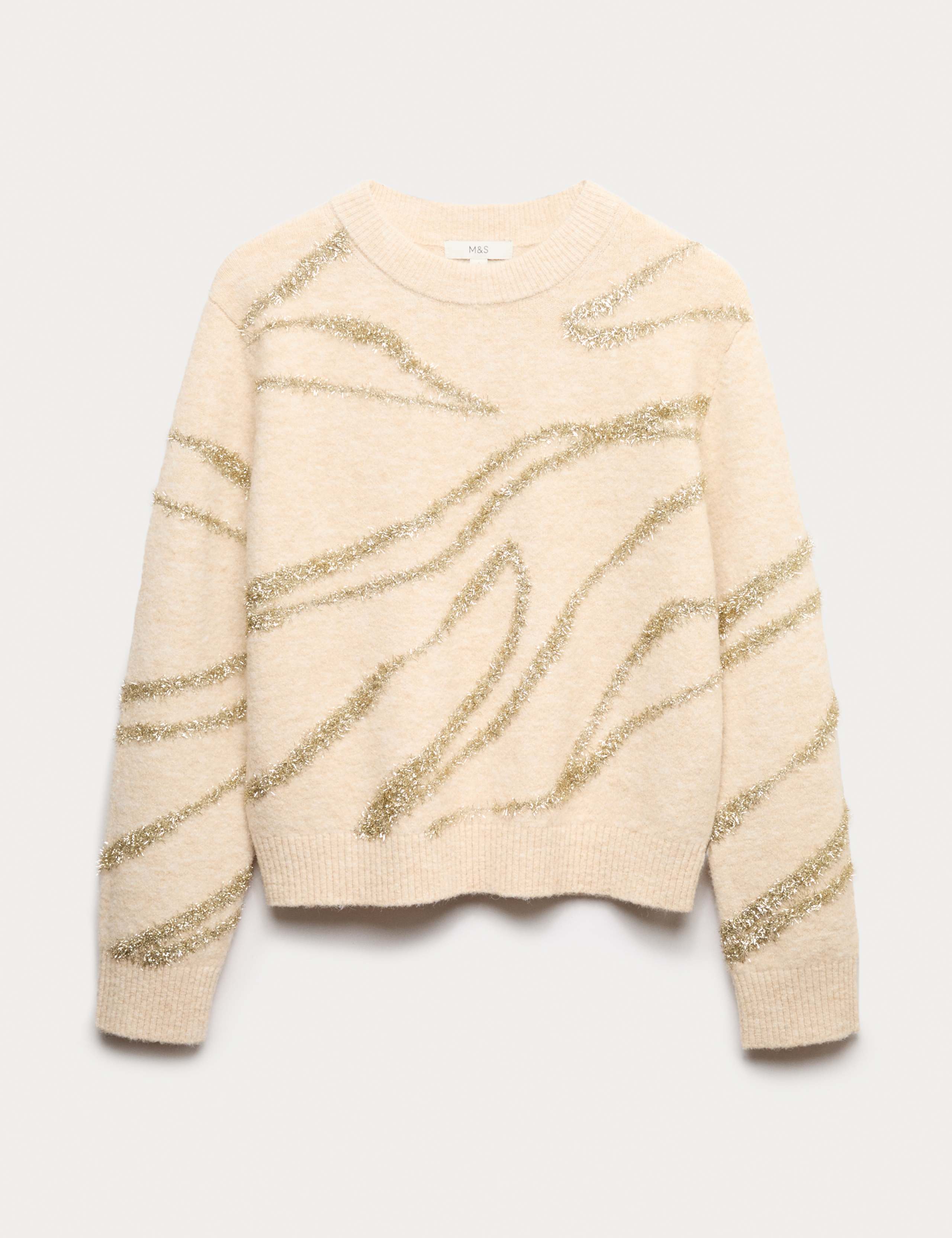 Tinsel Animal Print Jumper with Wool 2 of 5