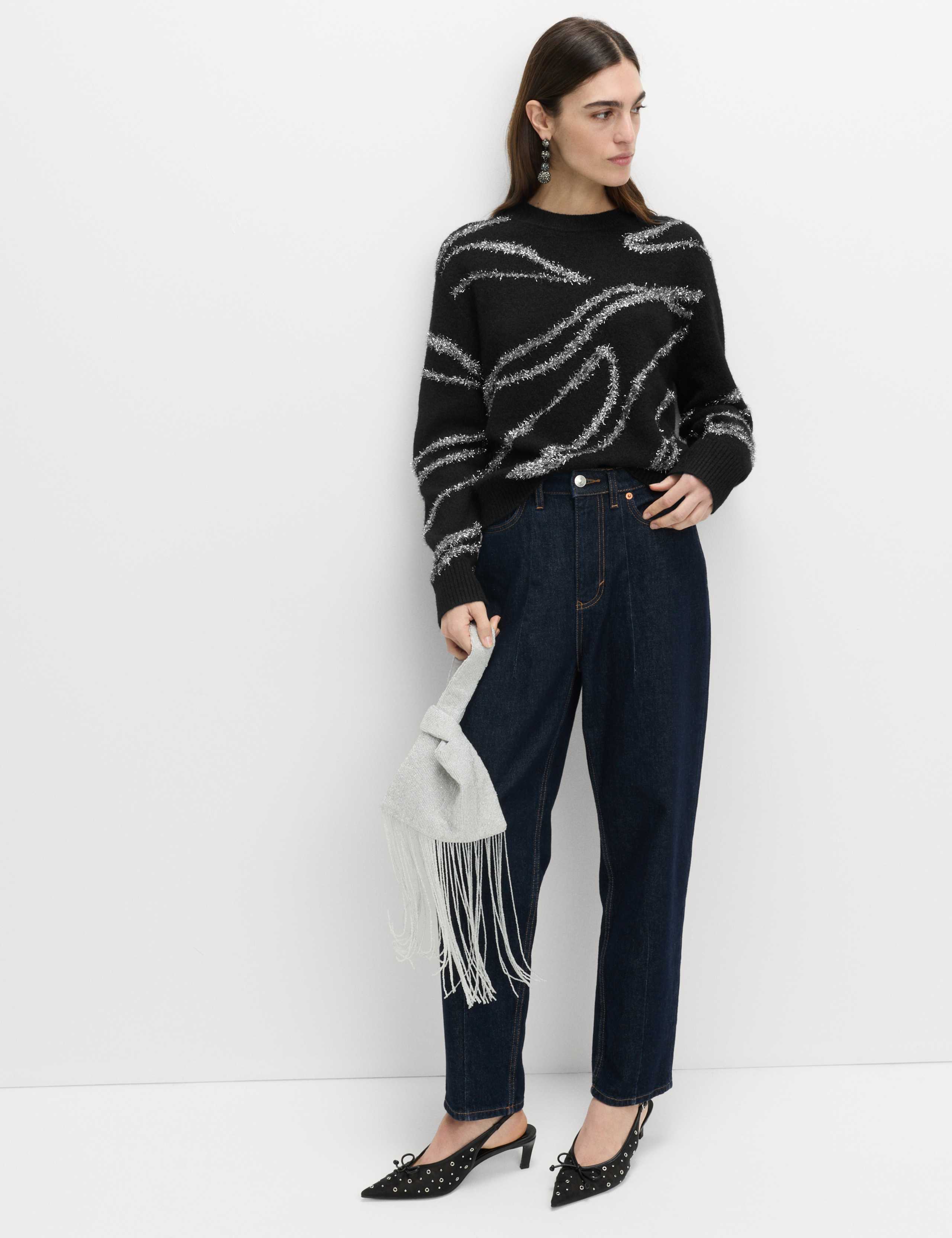Tinsel Animal Print Jumper with Wool 4 of 6
