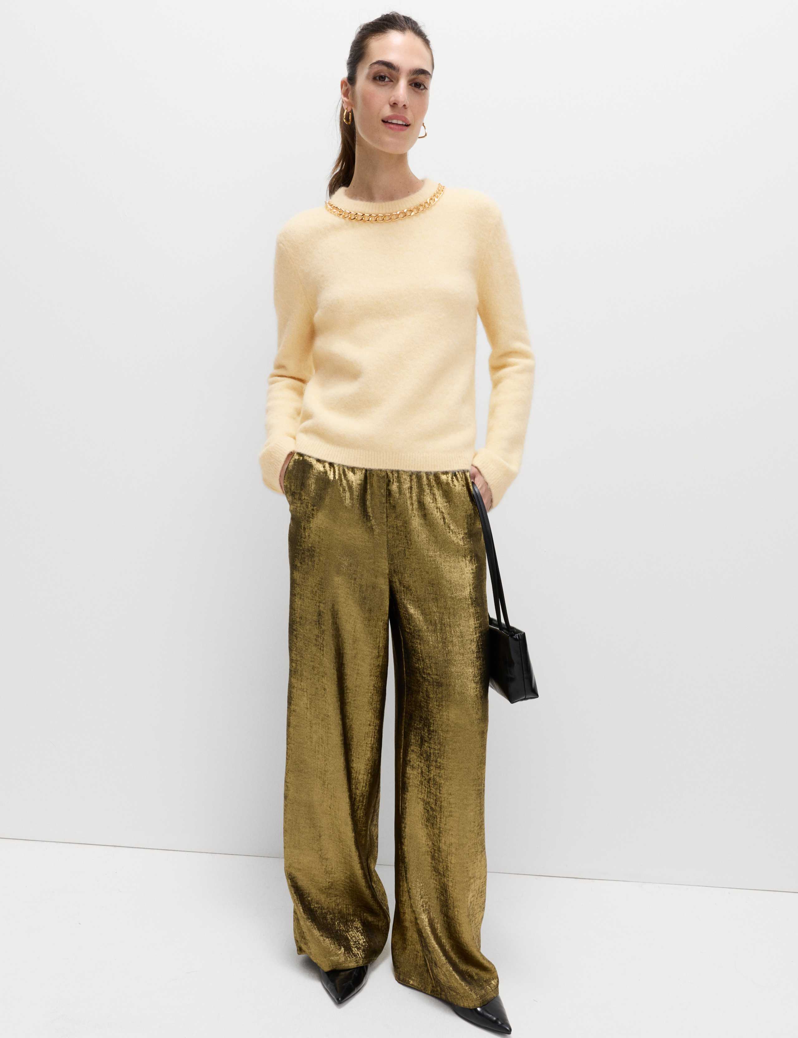 Chain Detail Crew Neck Jumper with Wool 4 of 4