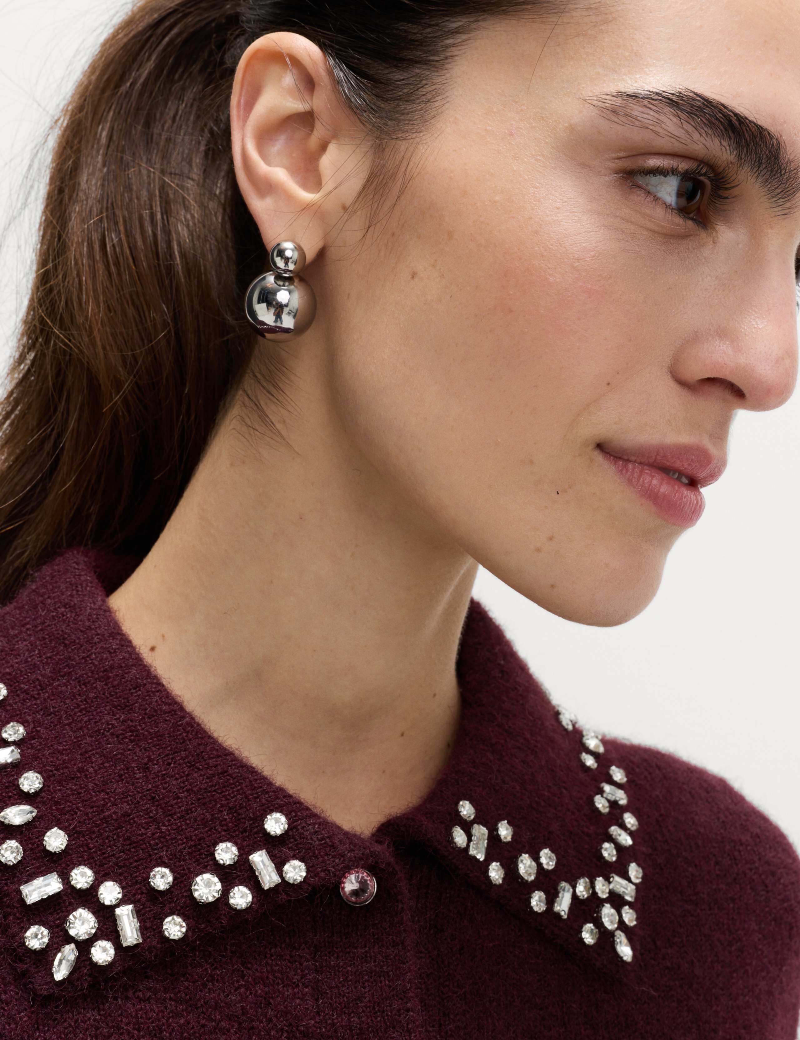 Embellished Cropped Cardigan with Wool 1 of 5