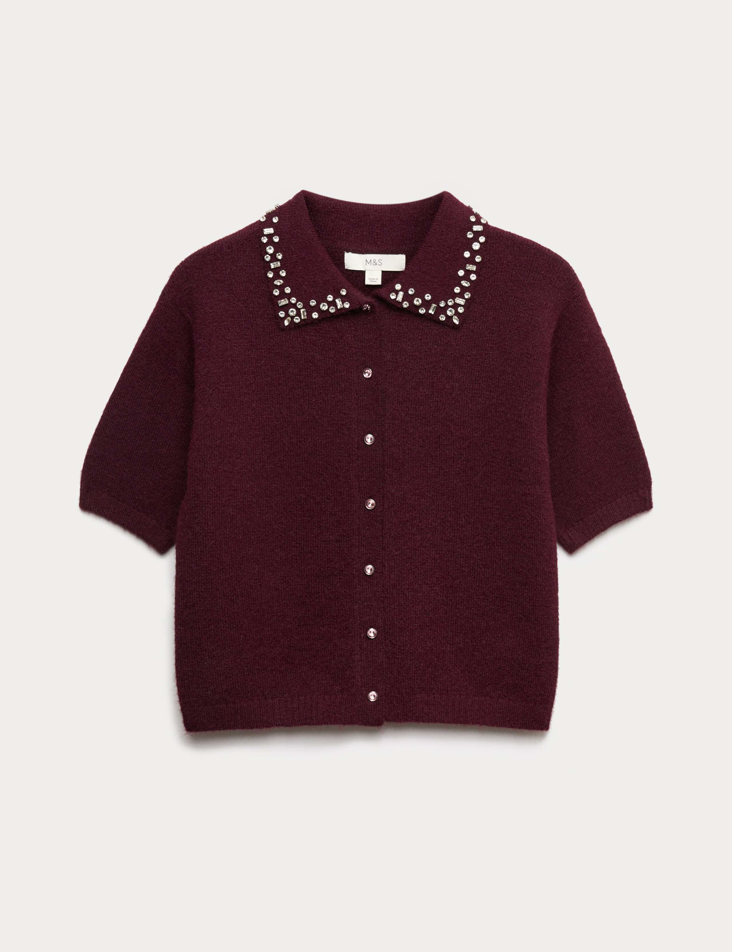 Embellished Cropped Cardigan with Wool 2 of 5