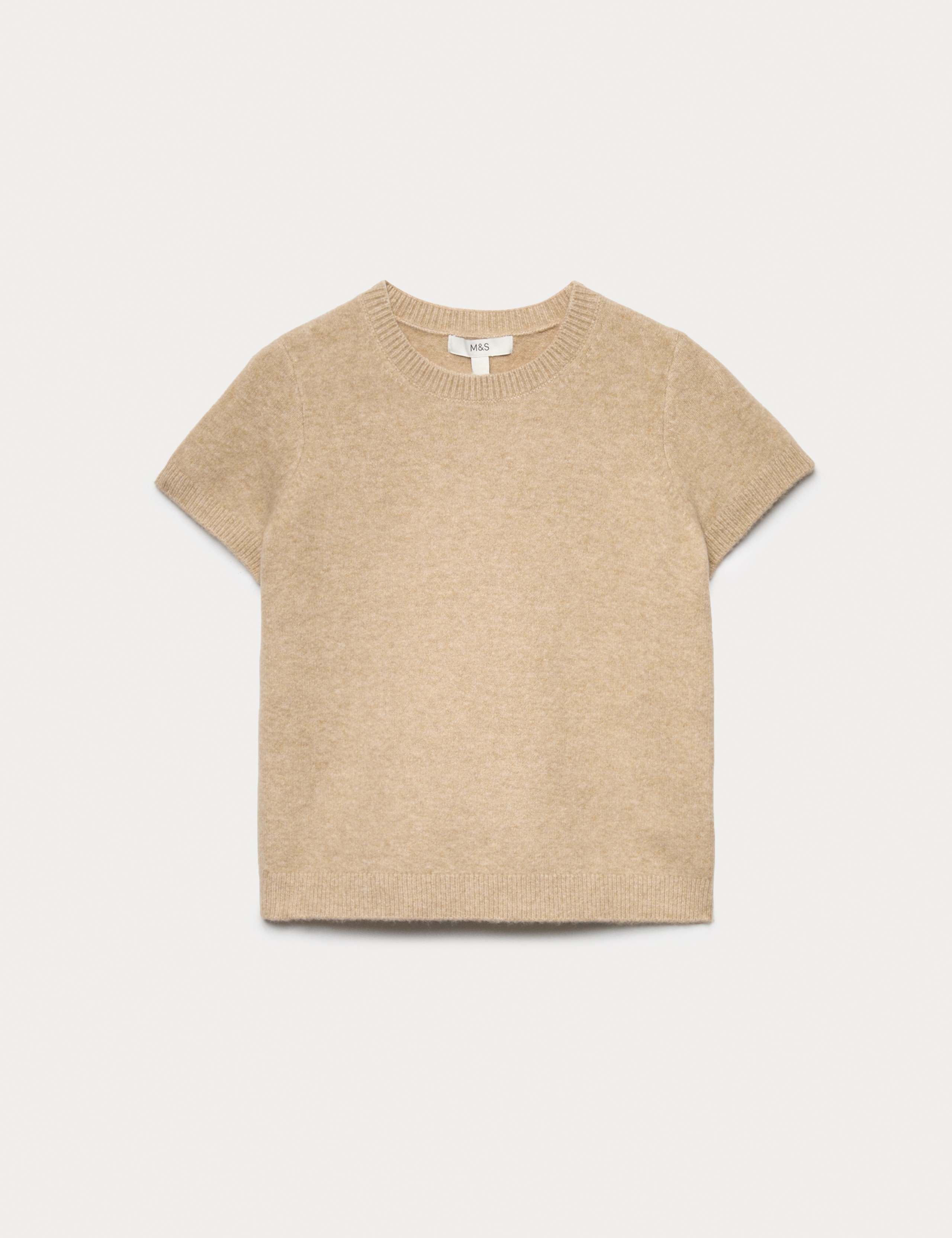 Crew Neck Short Knitted Top With Wool 2 of 6
