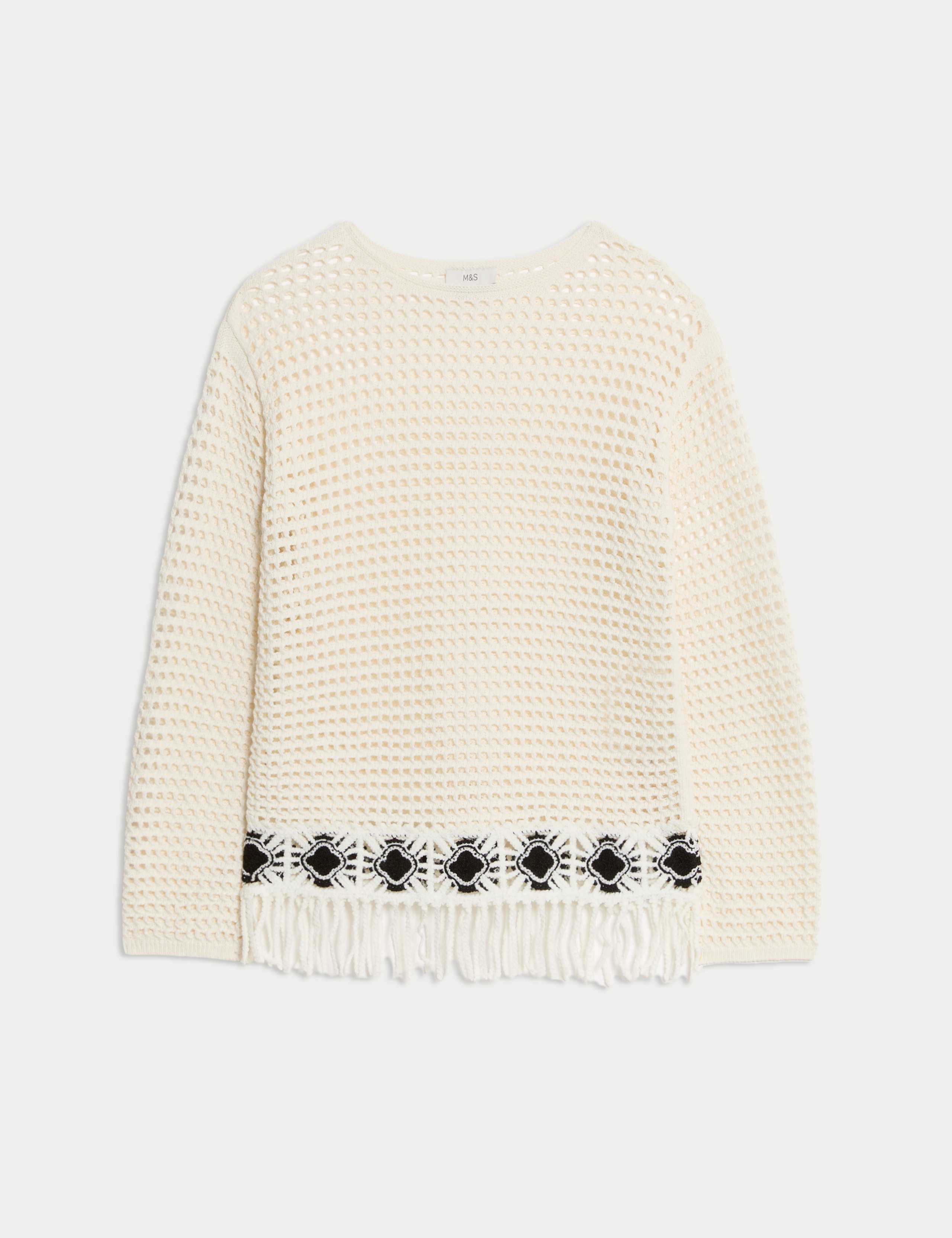 Cotton Rich Textured Fitted Jumper 2 of 7