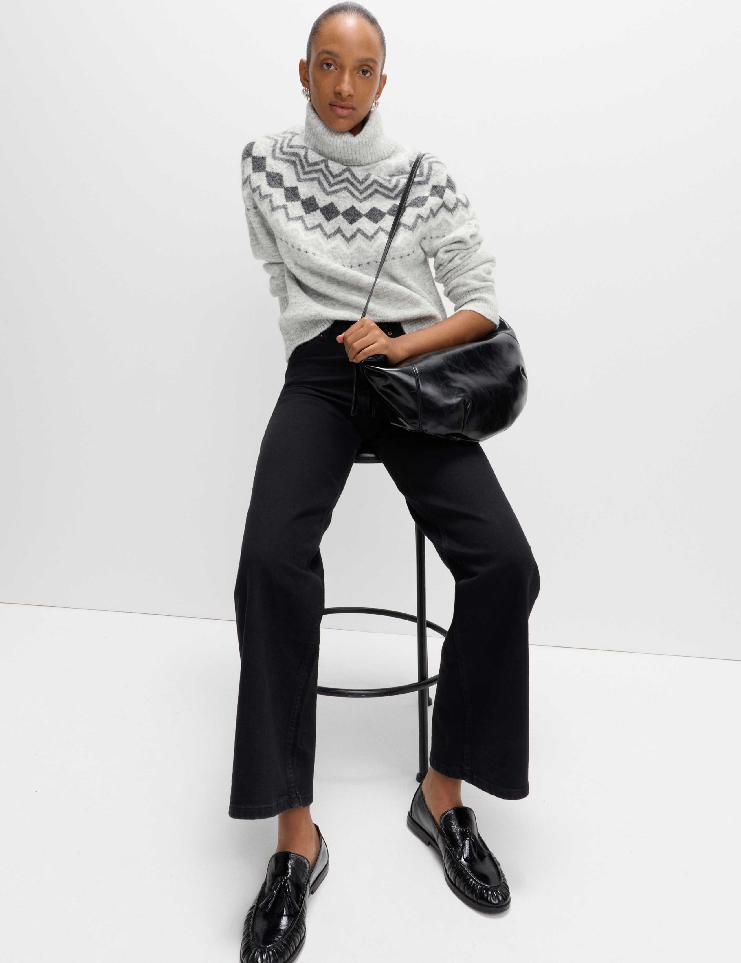 Fair Isle Roll Neck Jumper with Wool 3 of 5