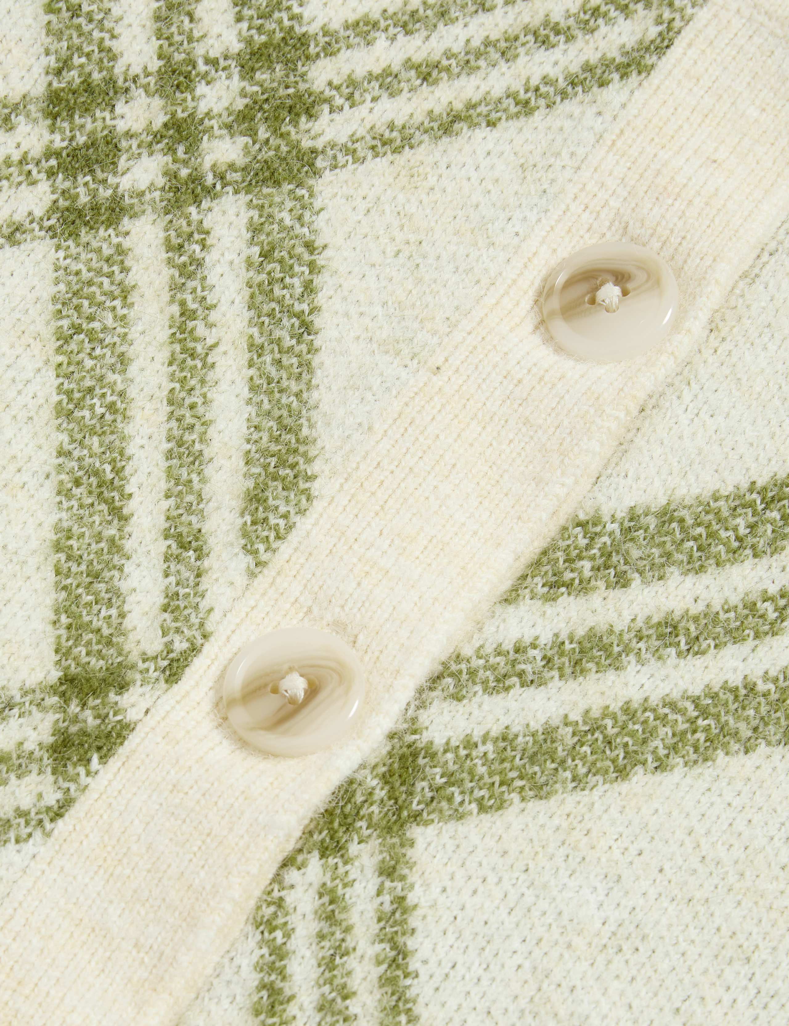 Checked Crew Neck Cardigan With Wool 8 of 8