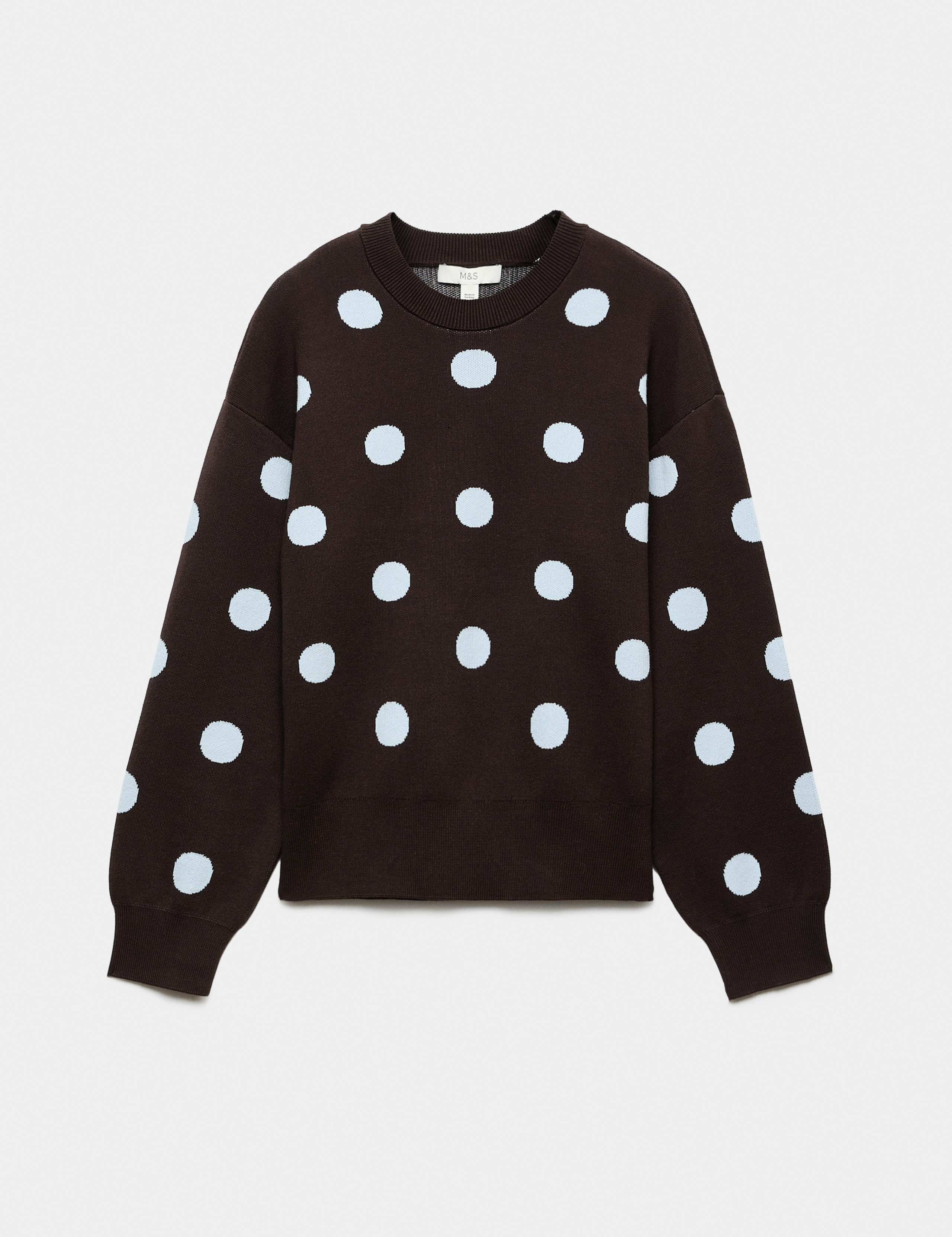 Cotton Rich Polka Dot Crew Neck Jumper 2 of 6
