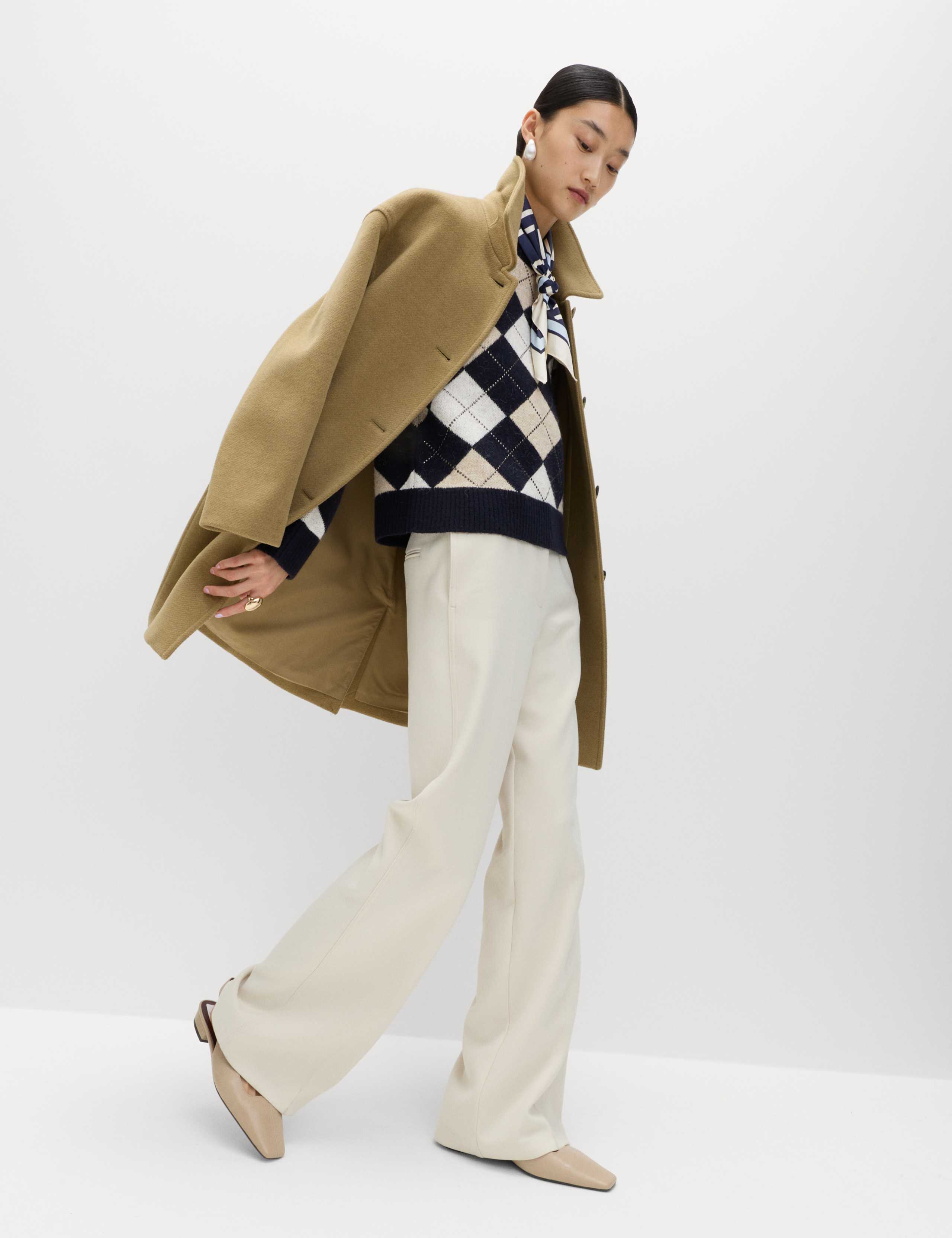 Argyle Crew Neck Slim Fit Jumper with Wool 3 of 6