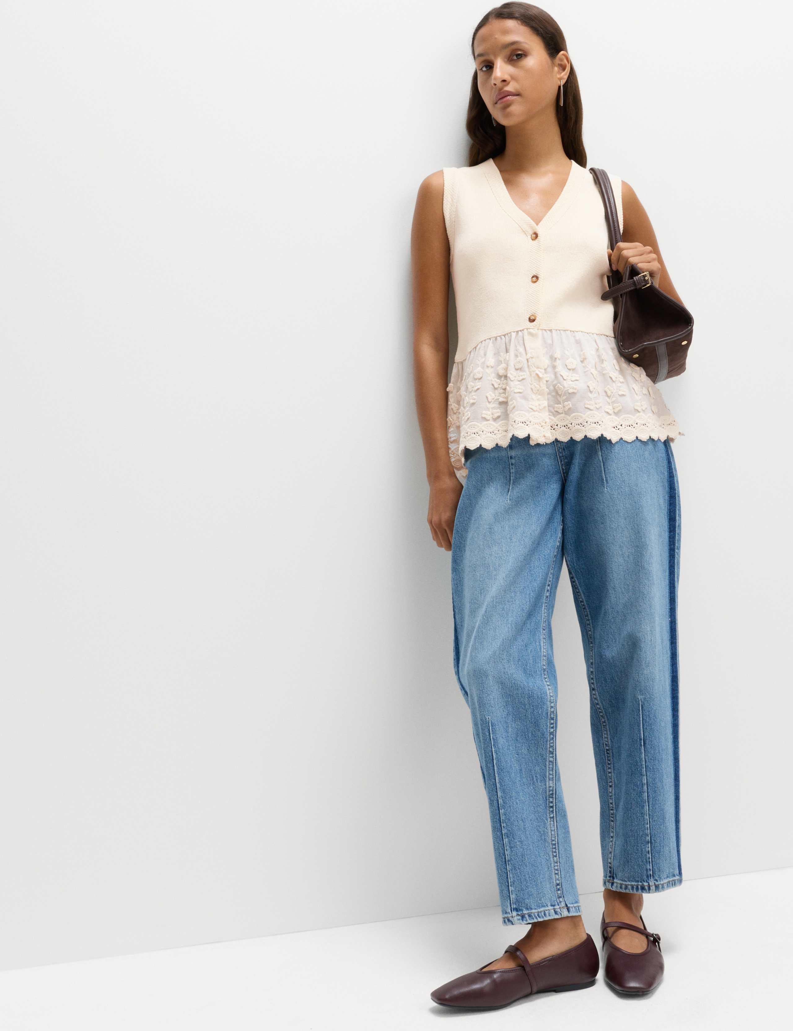 Cotton Blend Broderie Waistcoat 3 of 6