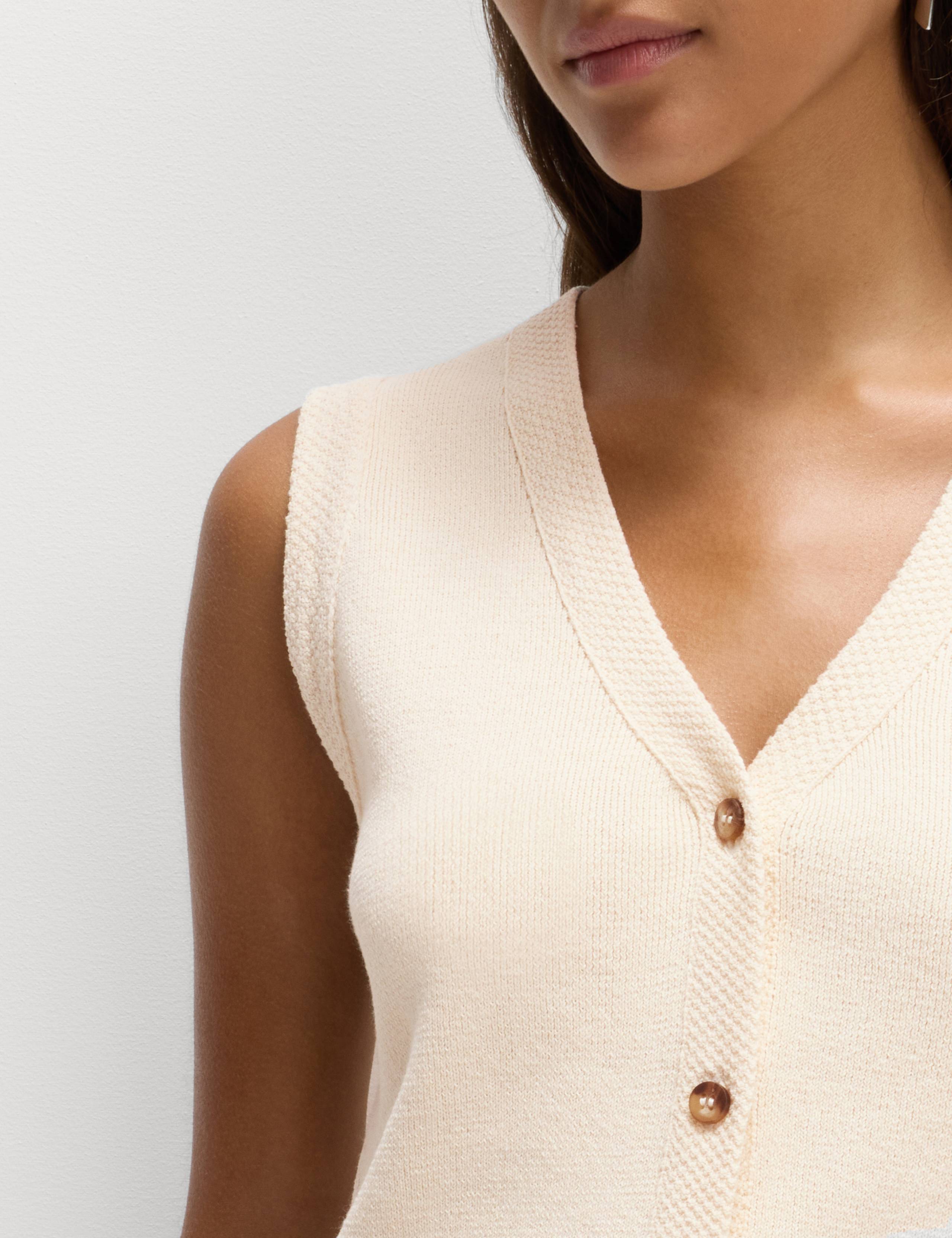 Cotton Blend Broderie Waistcoat 5 of 6