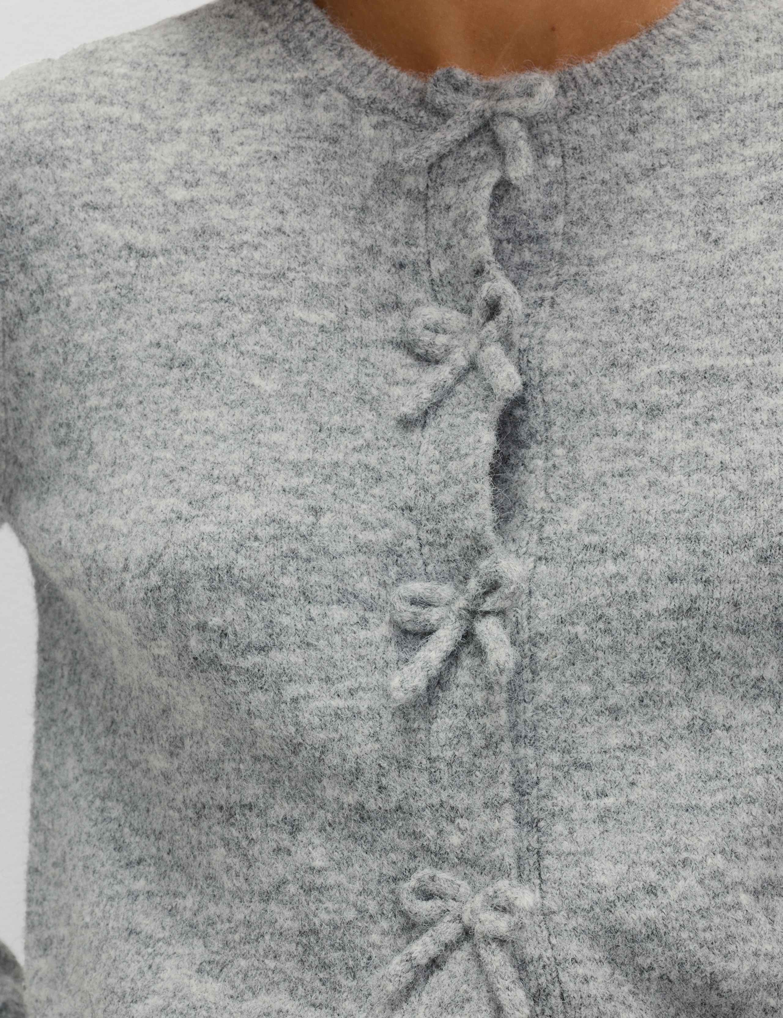 Bow Detail Cropped Cardigan With Wool 5 of 6