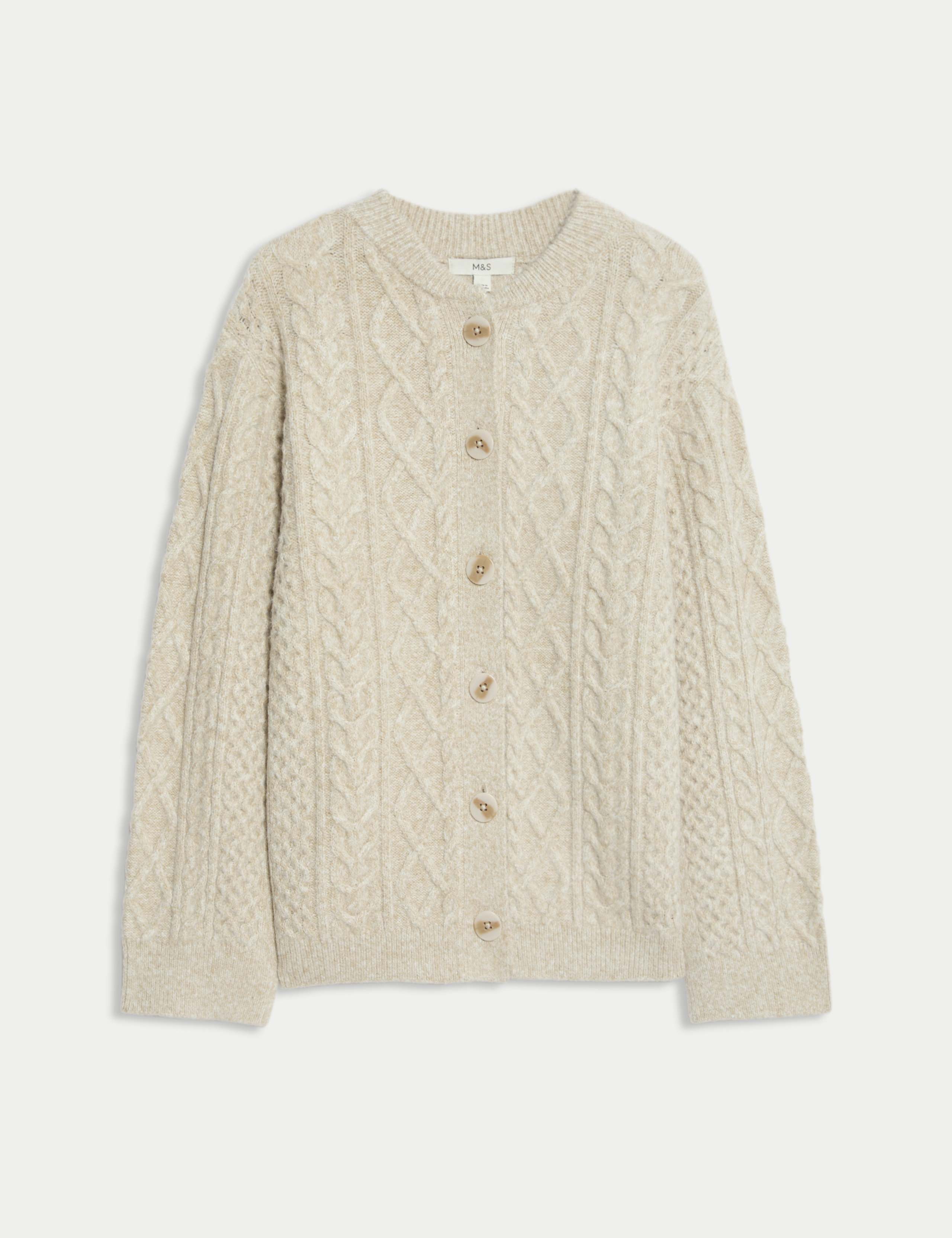 Cable Knit Button Front Cardigan 2 of 7