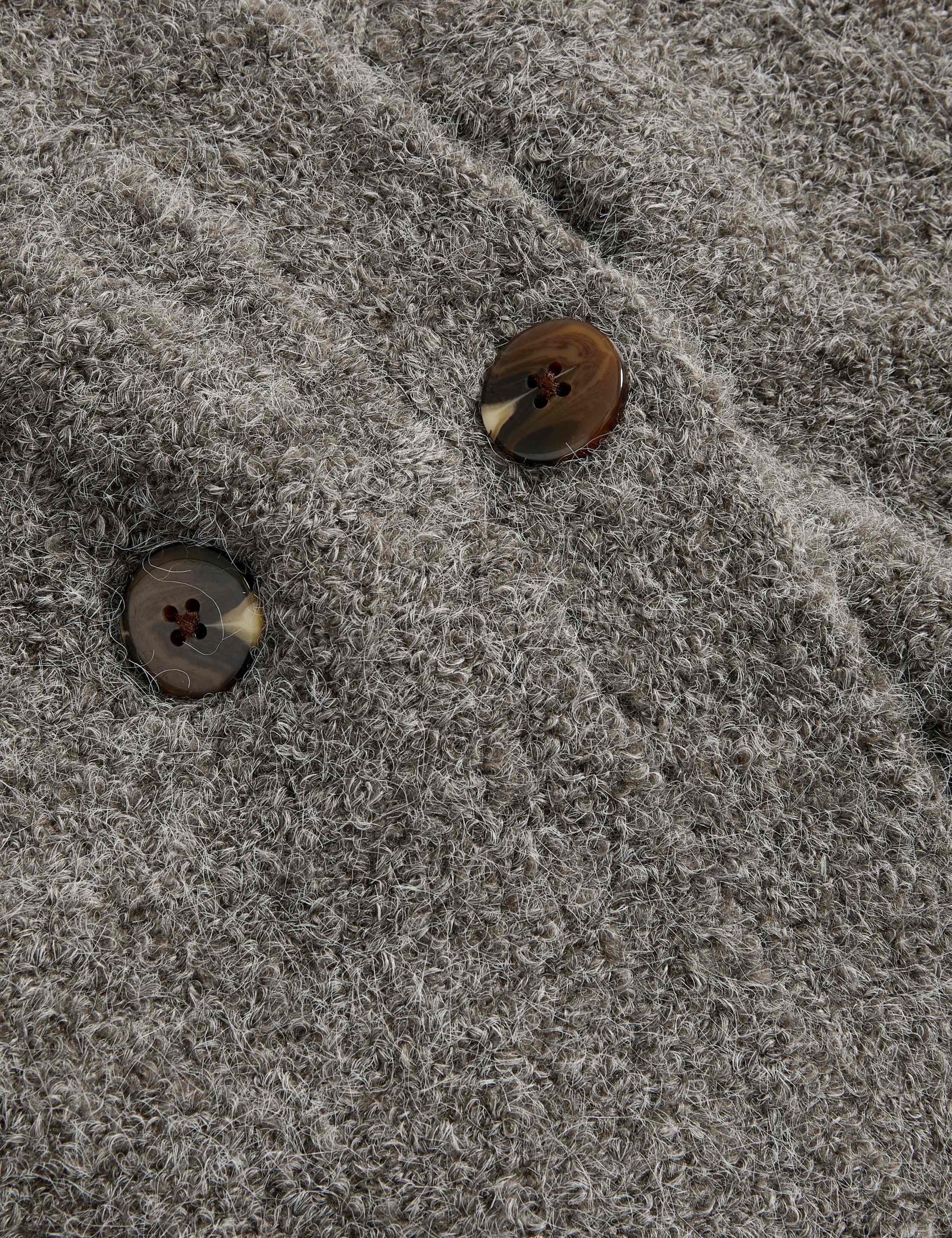 Bouclé V-Neck Button Front Cardigan with Wool 6 of 6