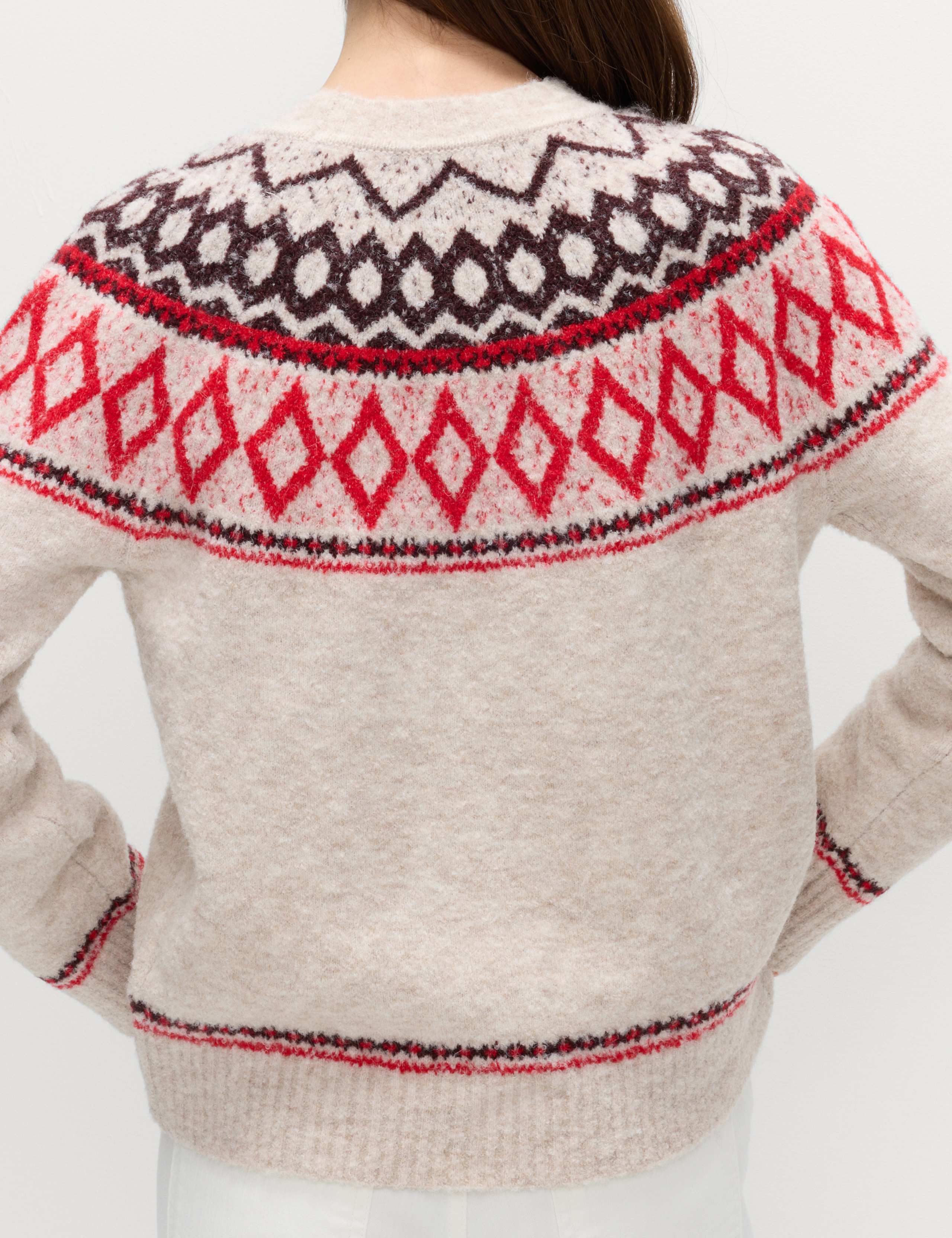 Boucle Fair Isle Relaxed Jumper With Wool 5 of 6