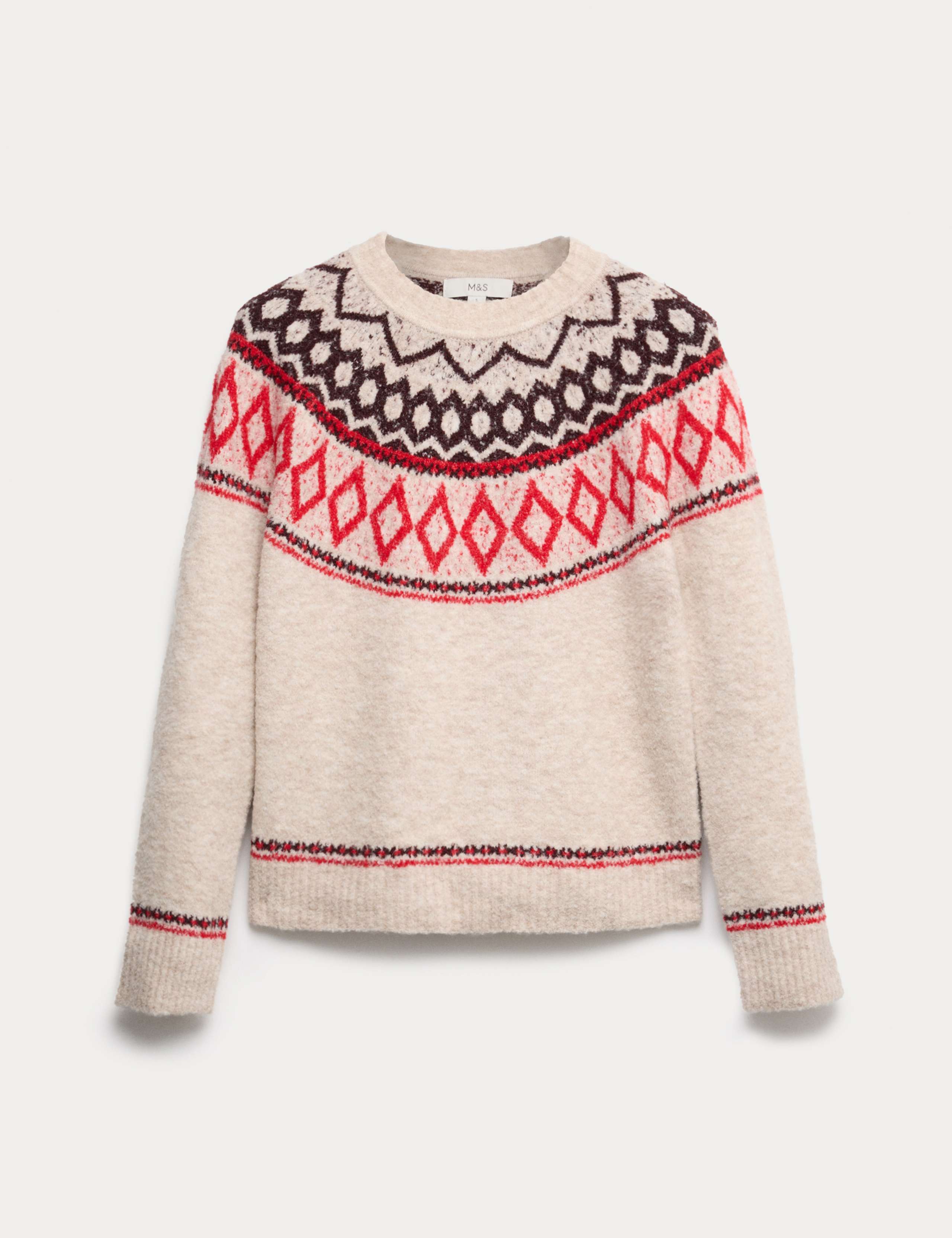 Boucle Fair Isle Relaxed Jumper With Wool 2 of 6