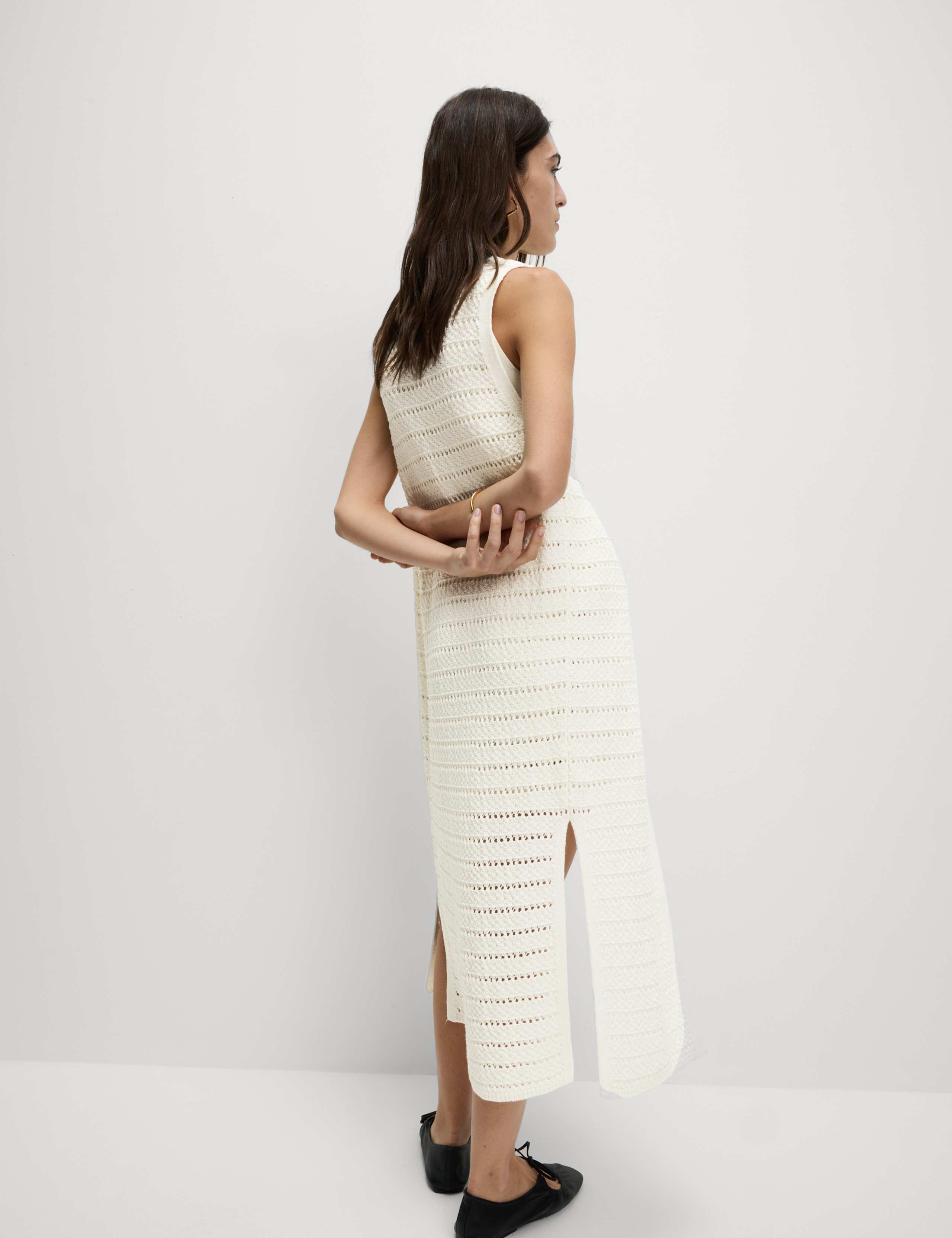 Open Stitch V-Neck Knitted Waistcoat 3 of 6