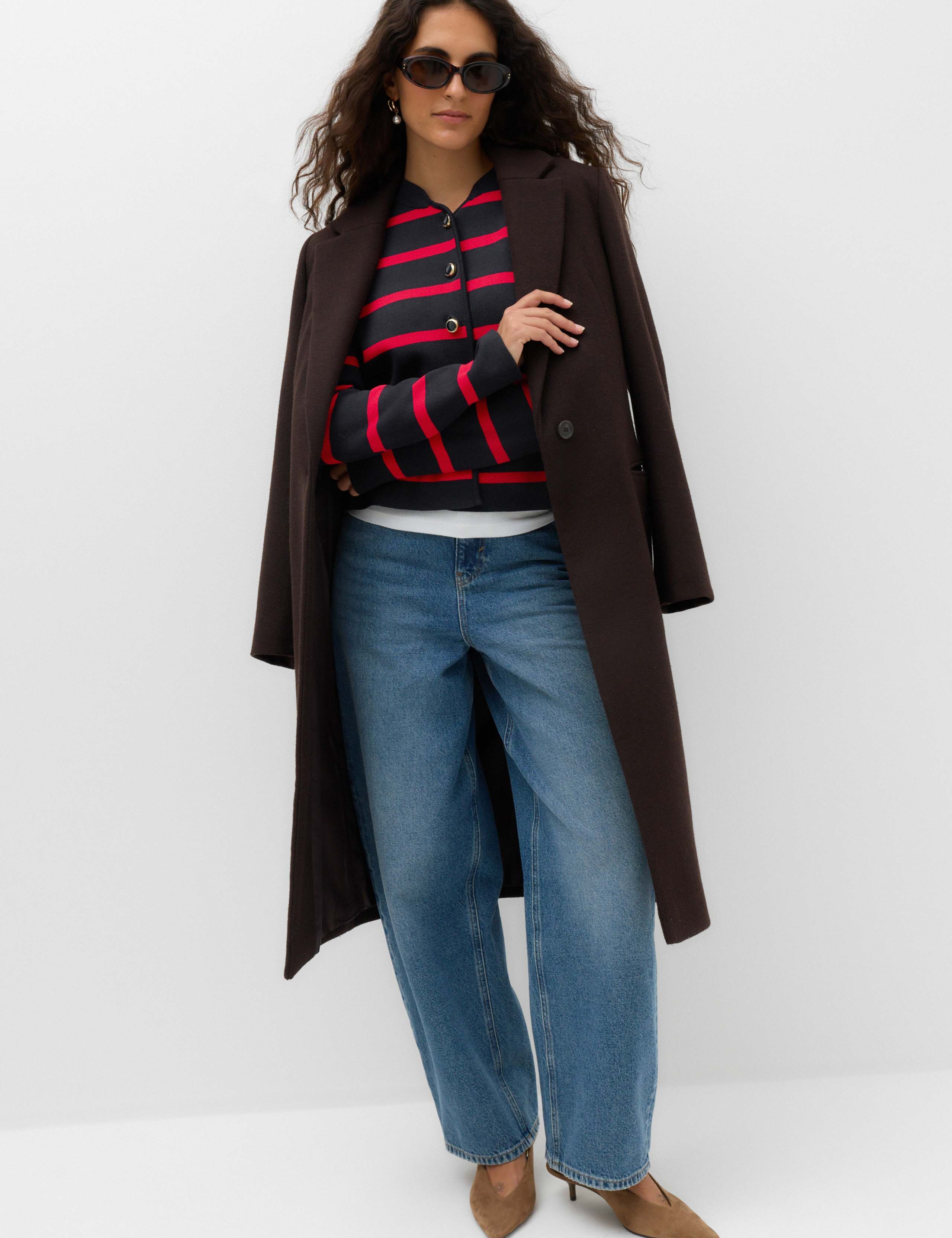 Striped Crew Neck Knitted Jacket 3 of 6