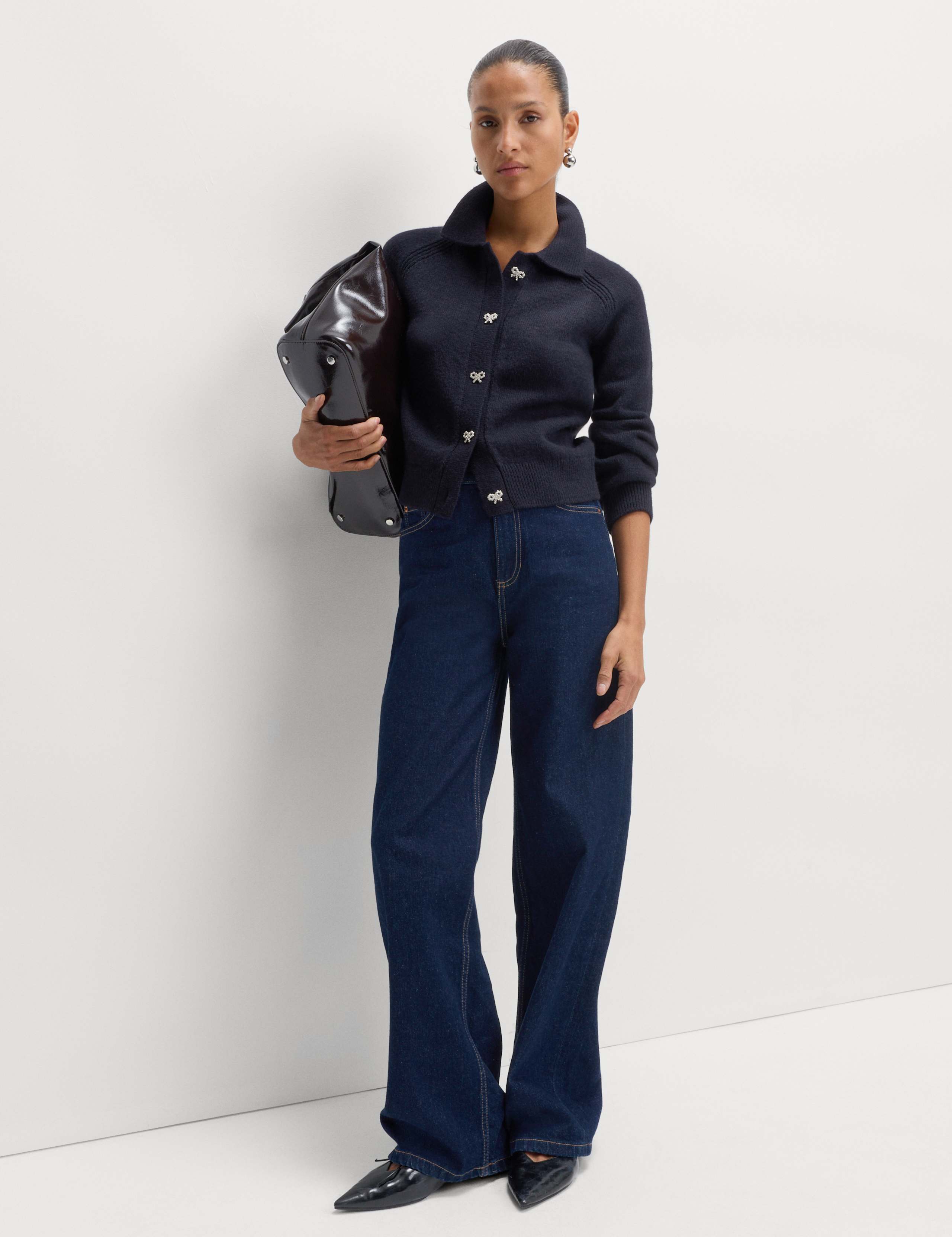 Embellished Collared Cardigan with Wool 4 of 5