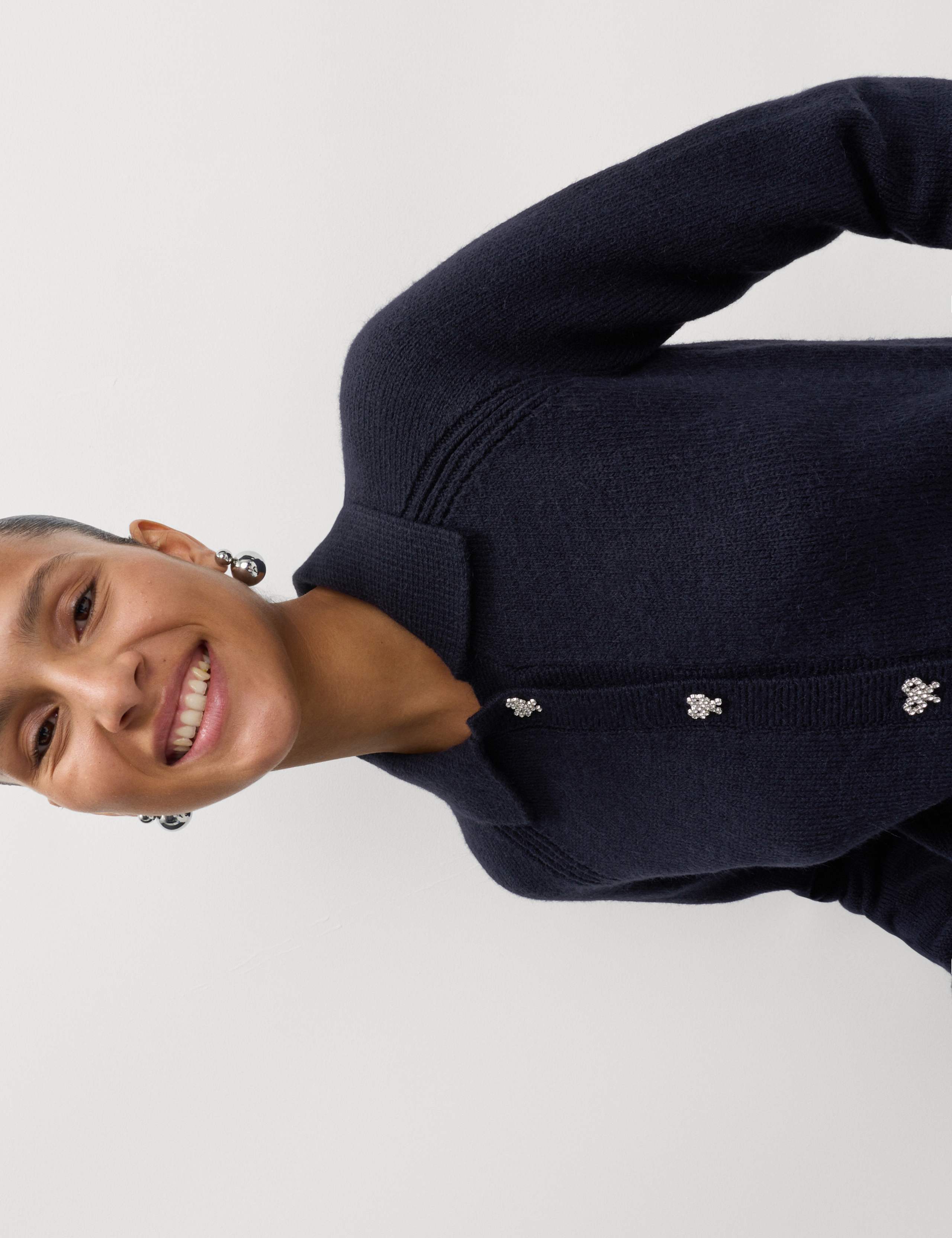 Embellished Collared Cardigan with Wool 5 of 5