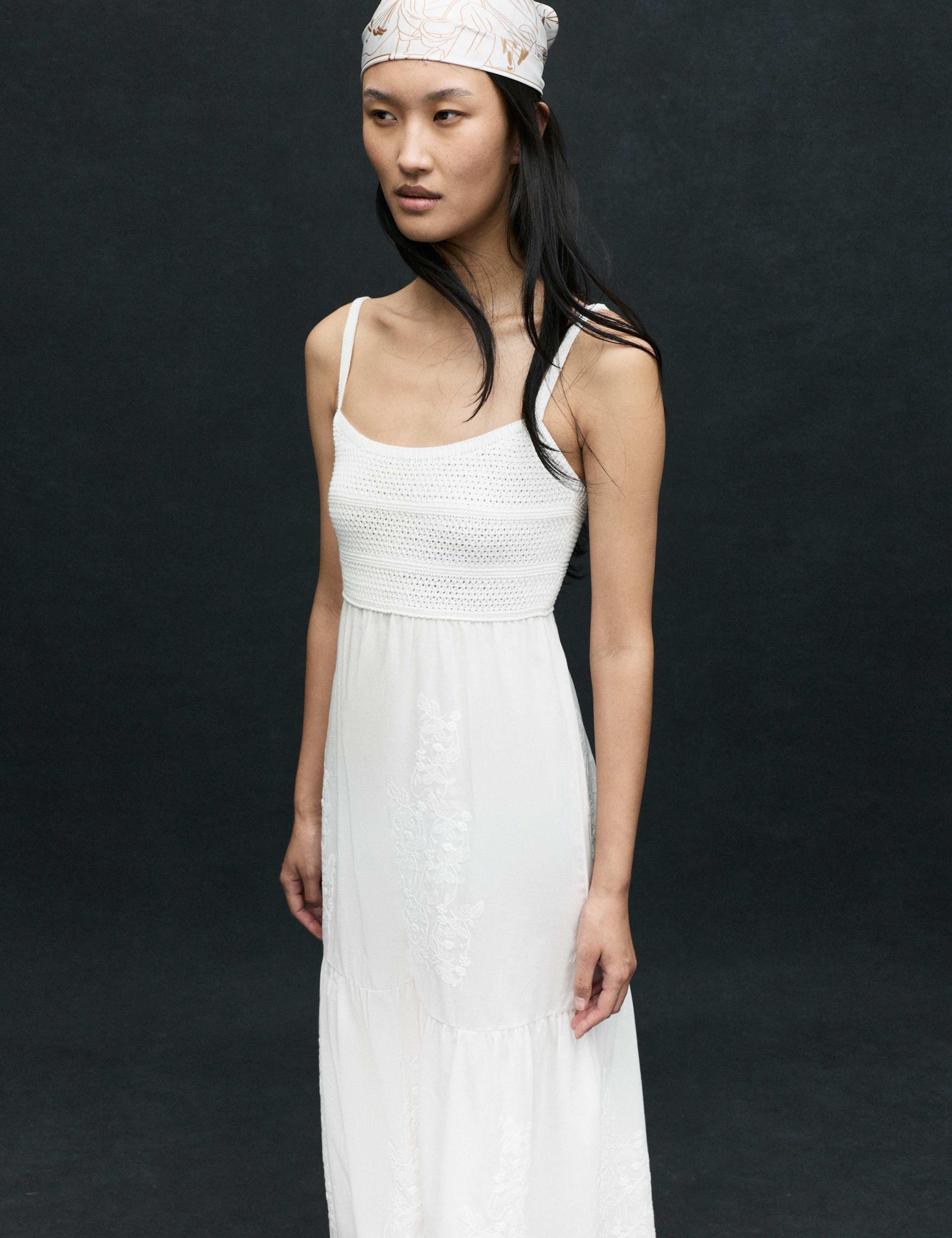 Cotton Blend Ruffle Midaxi Knitted Dress 5 of 7