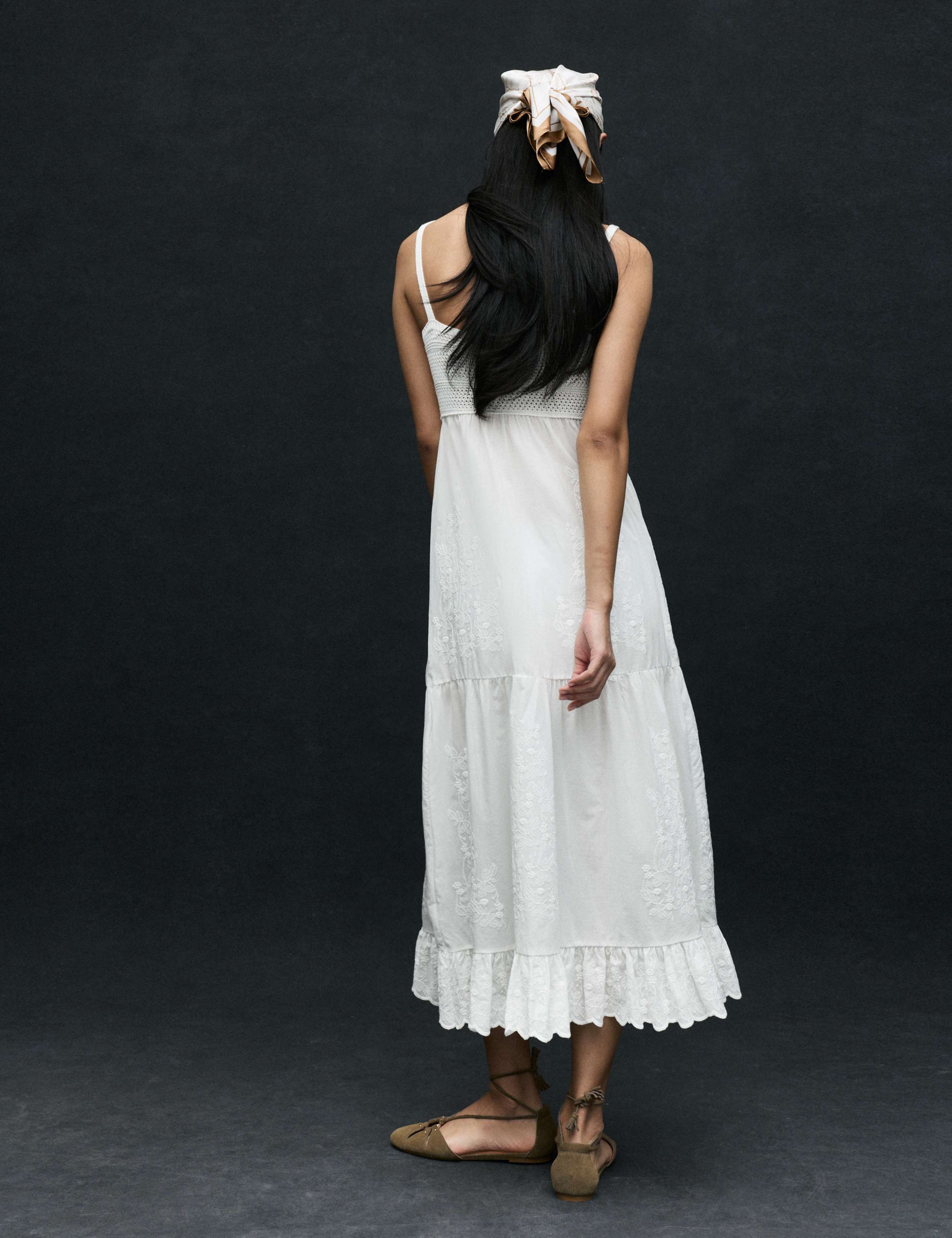 Cotton Blend Ruffle Midaxi Knitted Dress 6 of 7