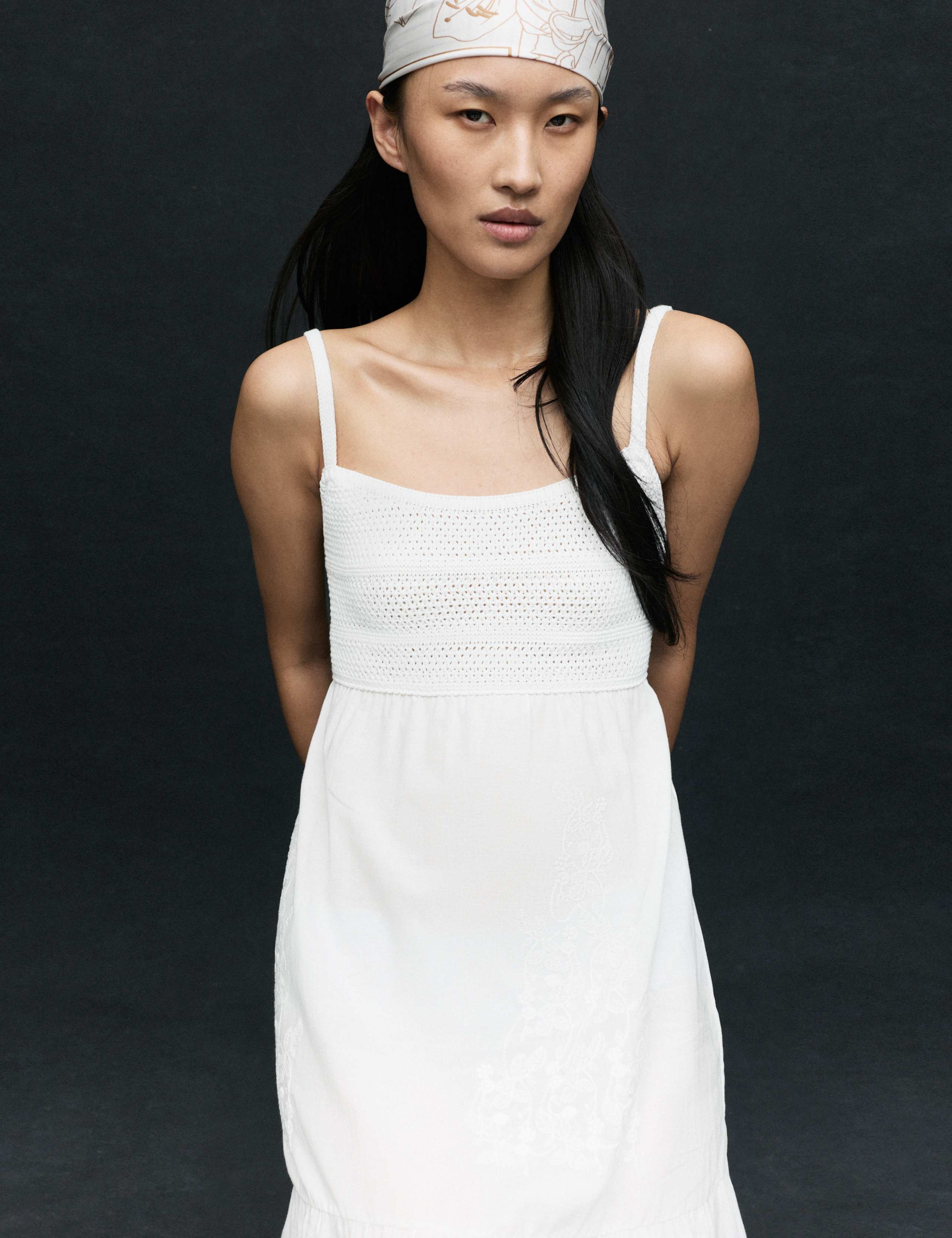 Cotton Blend Ruffle Midaxi Knitted Dress 7 of 7