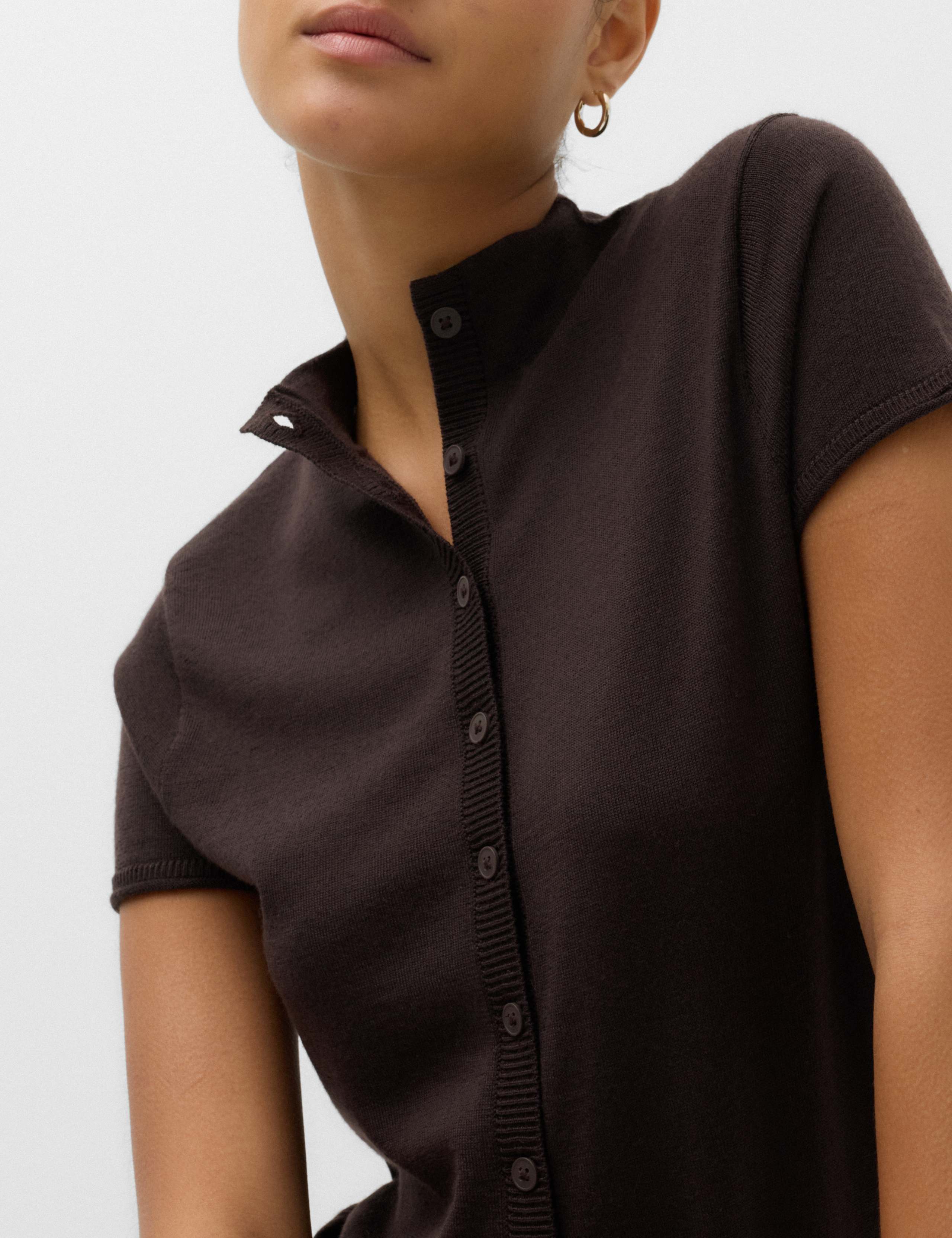 Pure Merino Wool Short Sleeve Cardigan 3 of 6