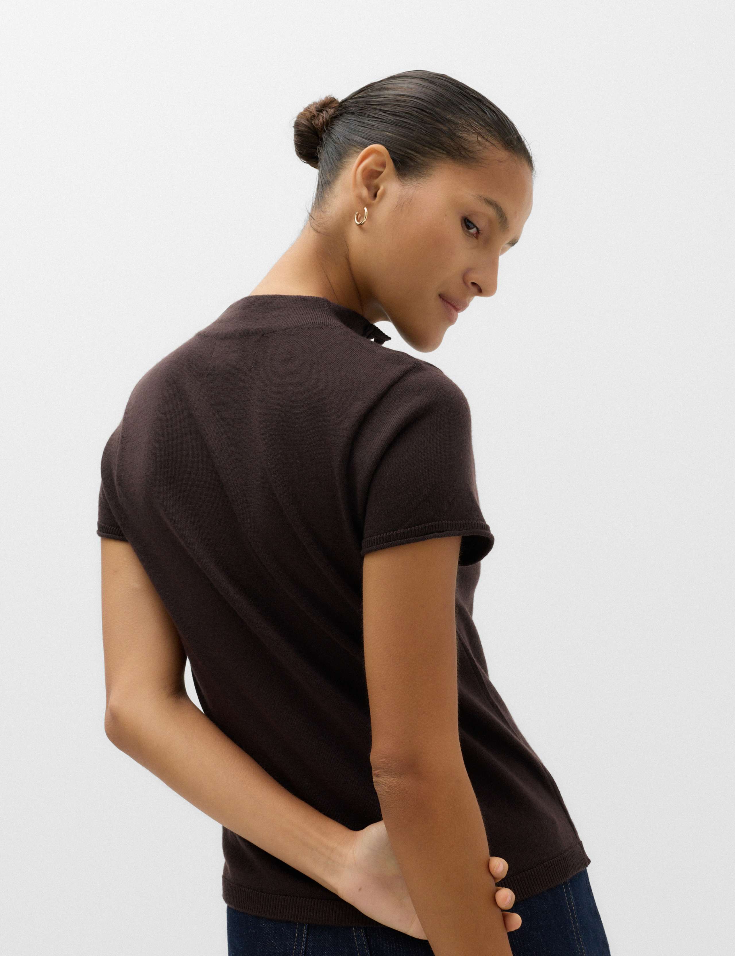Pure Merino Wool Short Sleeve Cardigan 5 of 6