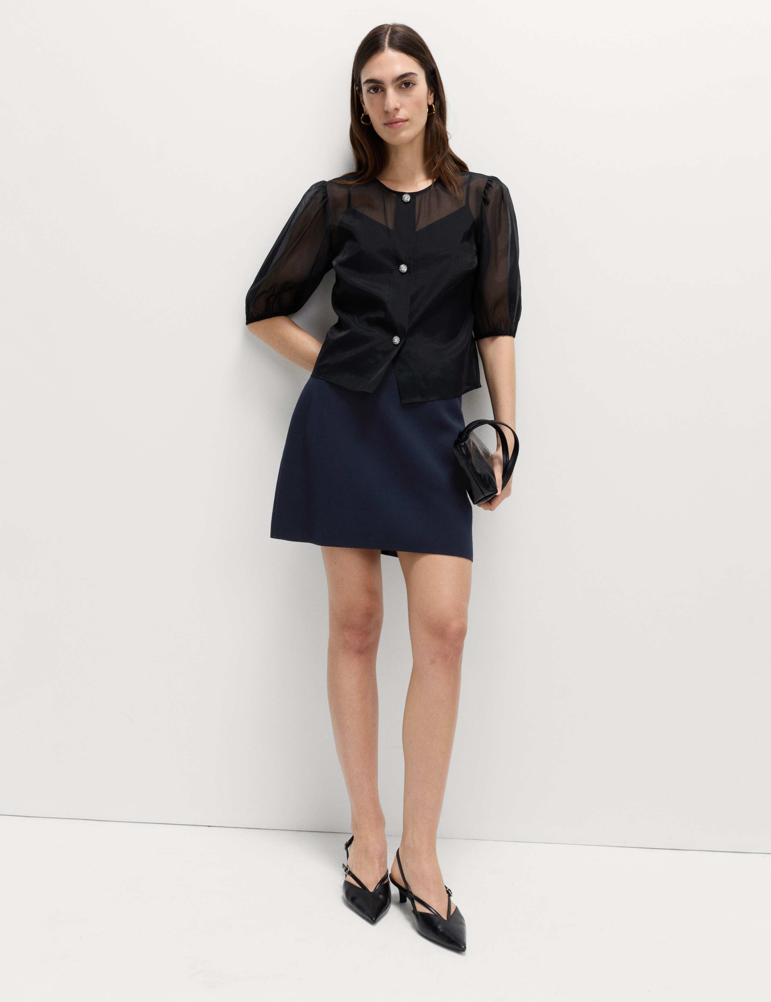 Knitted Mini Column Skirt 1 of 4