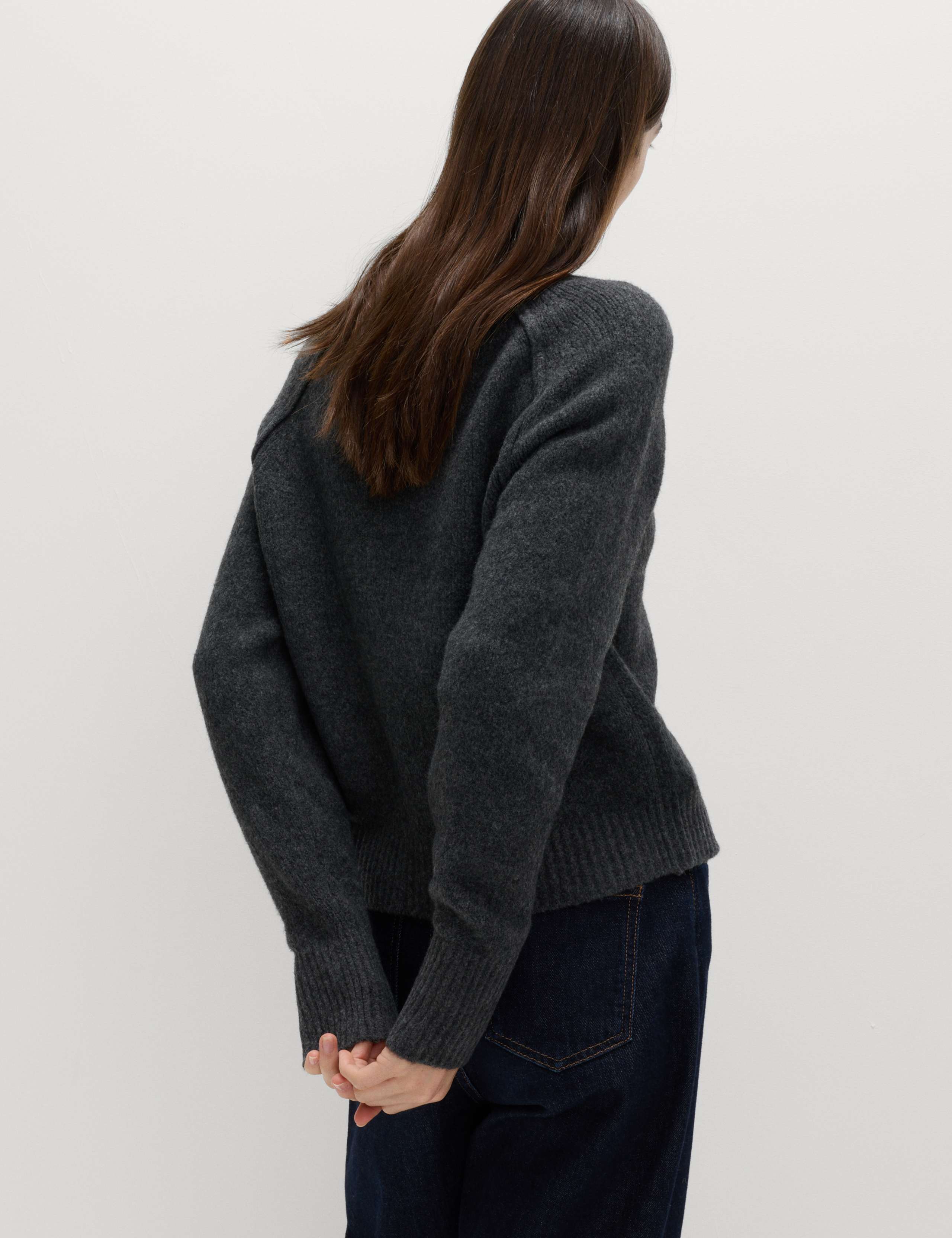 Textured Crew Neck Jumper with Wool 4 of 5