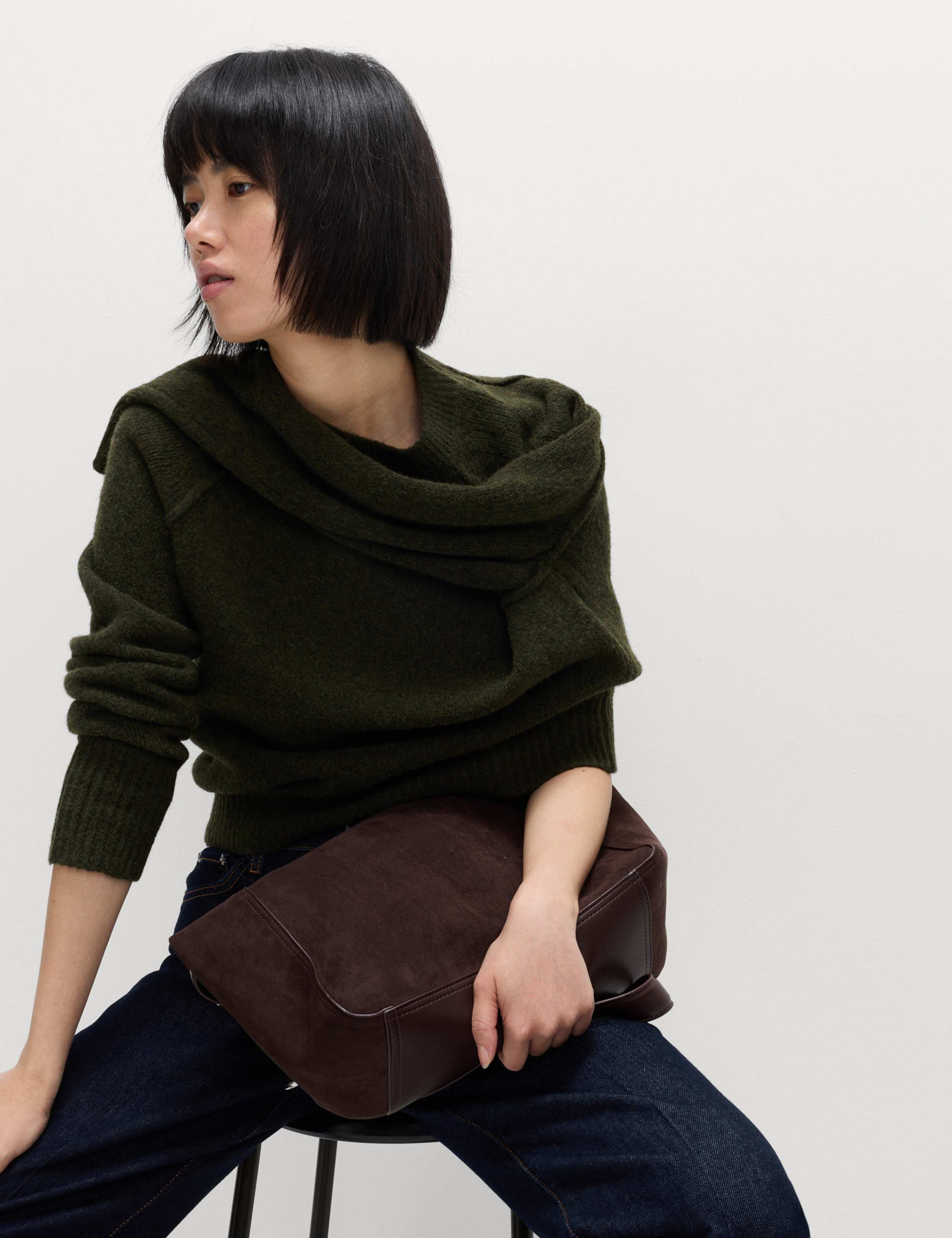 Textured Crew Neck Jumper with Wool 7 of 7