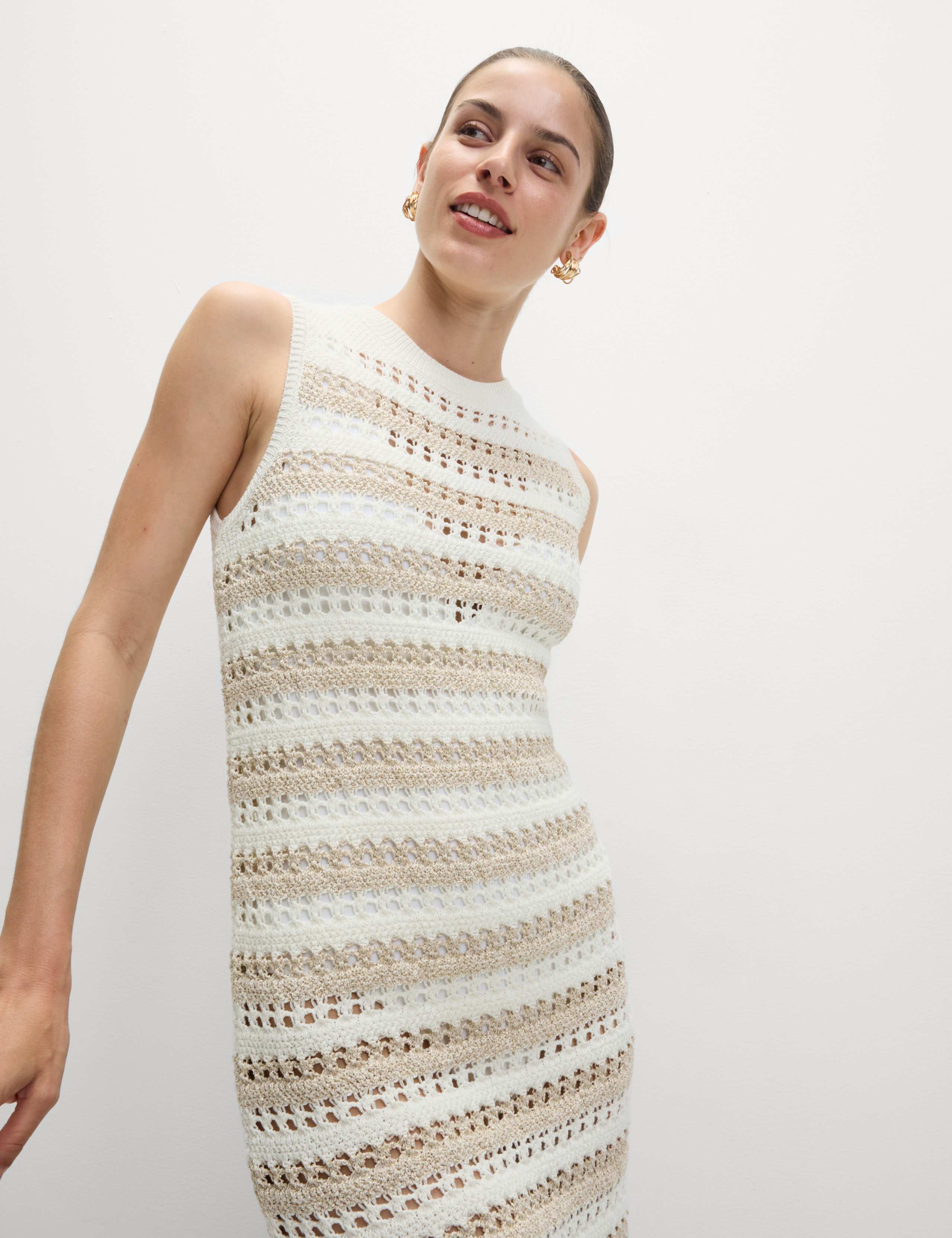 Cotton Rich Striped Knitted Dress 6 of 7