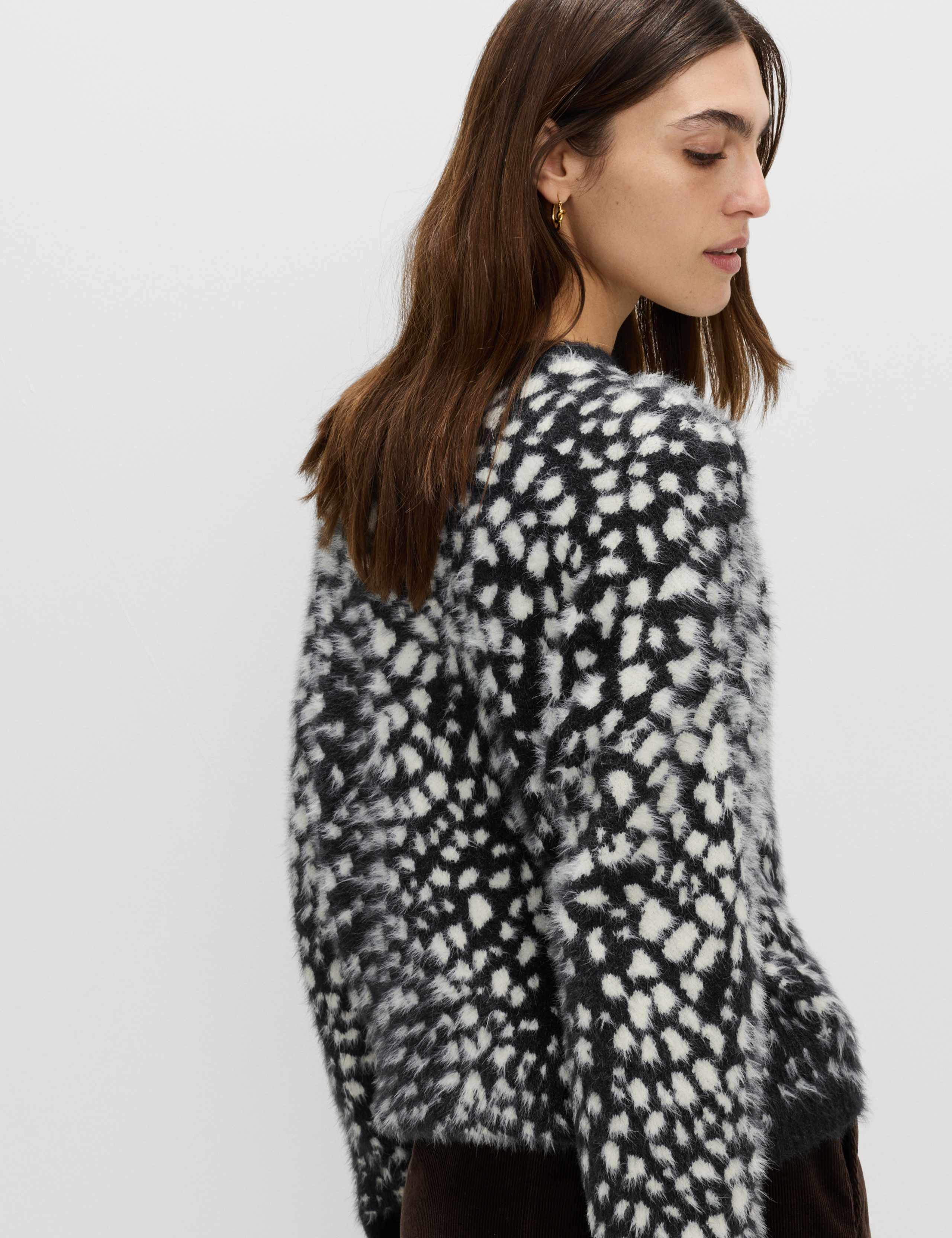 Animal Print Crew Neck Relaxed Jumper 6 of 6
