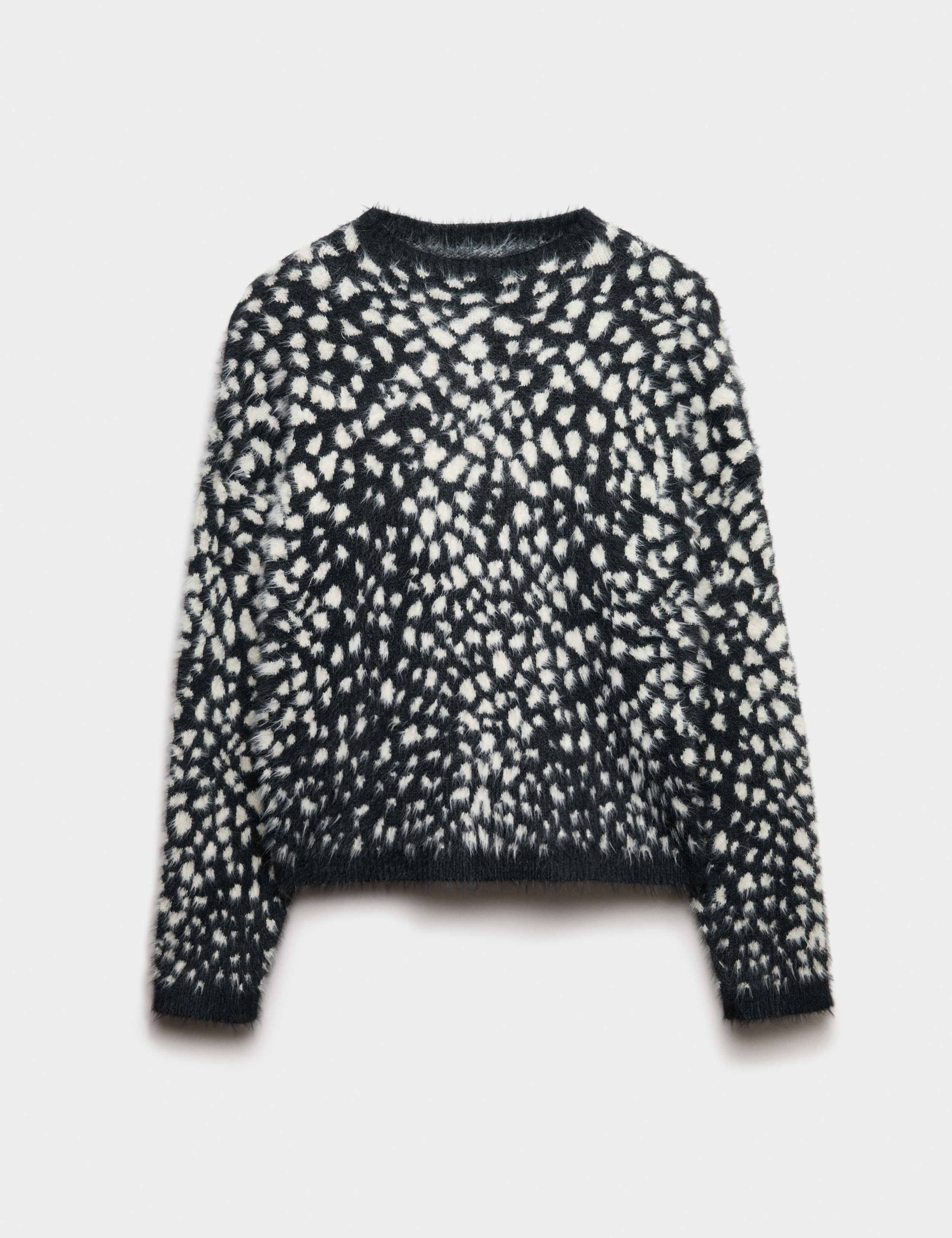 Animal Print Crew Neck Relaxed Jumper 2 of 6