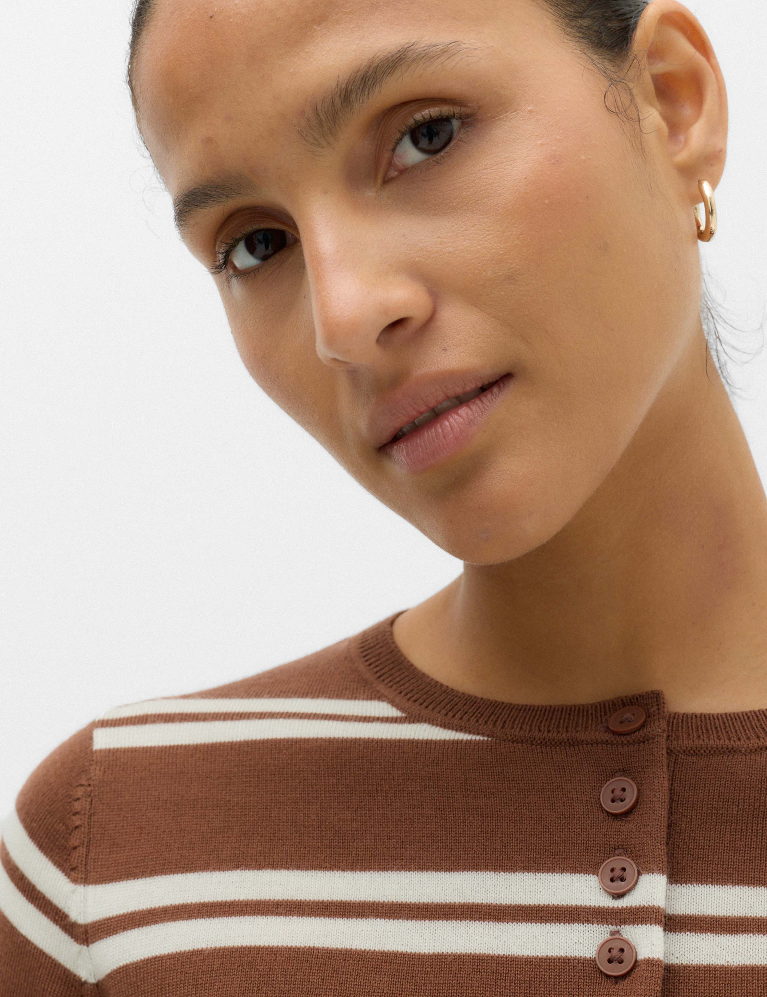 Pure Merino Wool Striped Round Neck Jumper 6 of 6