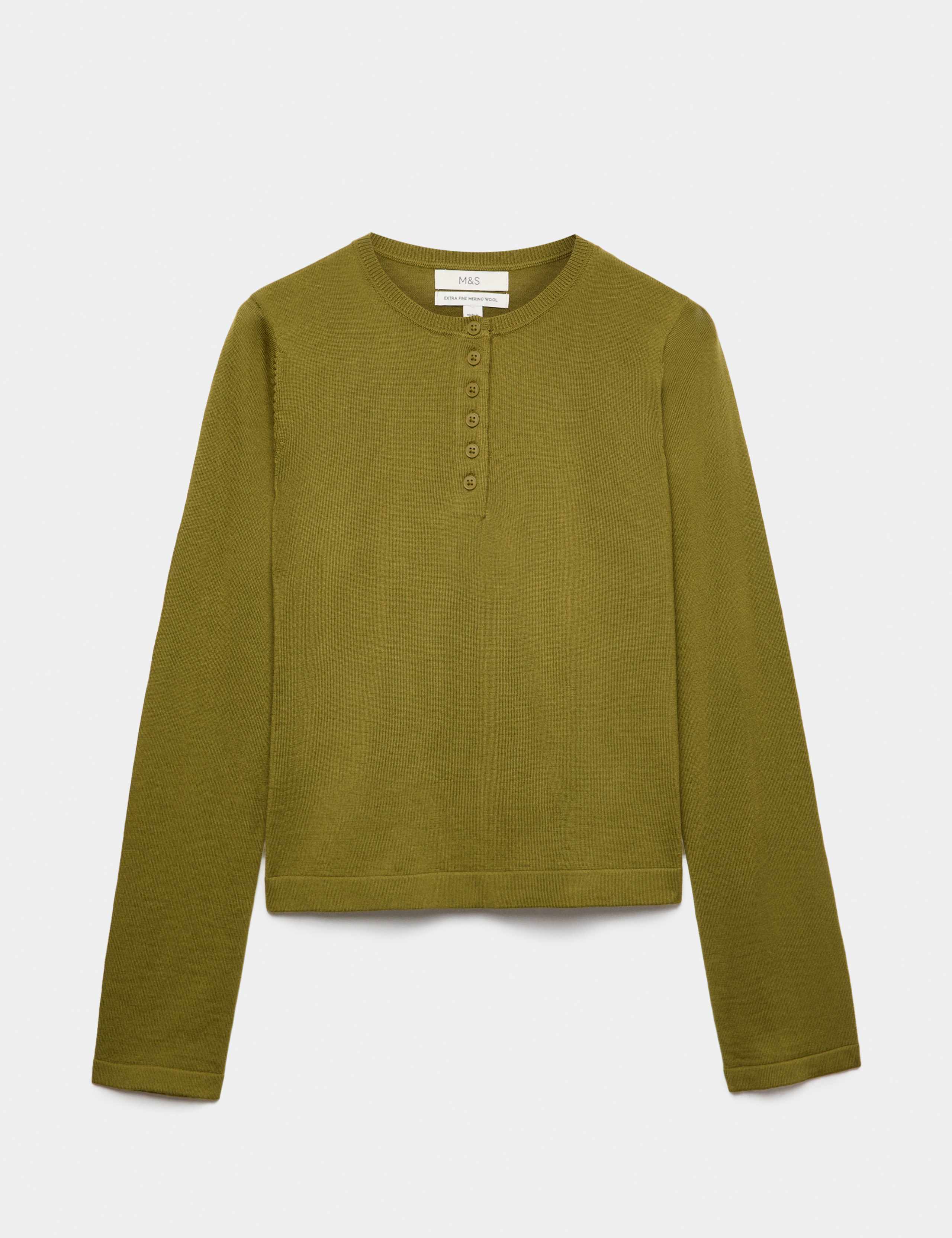 Pure Merino Henley Neck Jumper 2 of 6