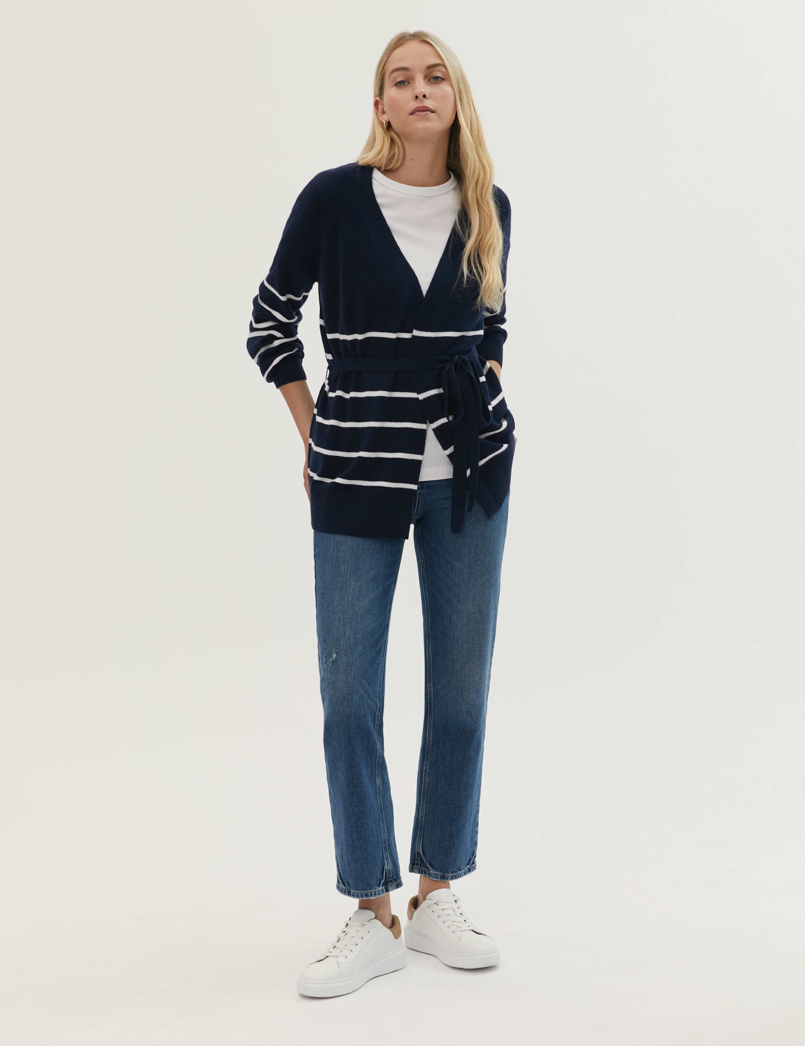 Recycled Blend Striped Relaxed Cardigan 4 of 6