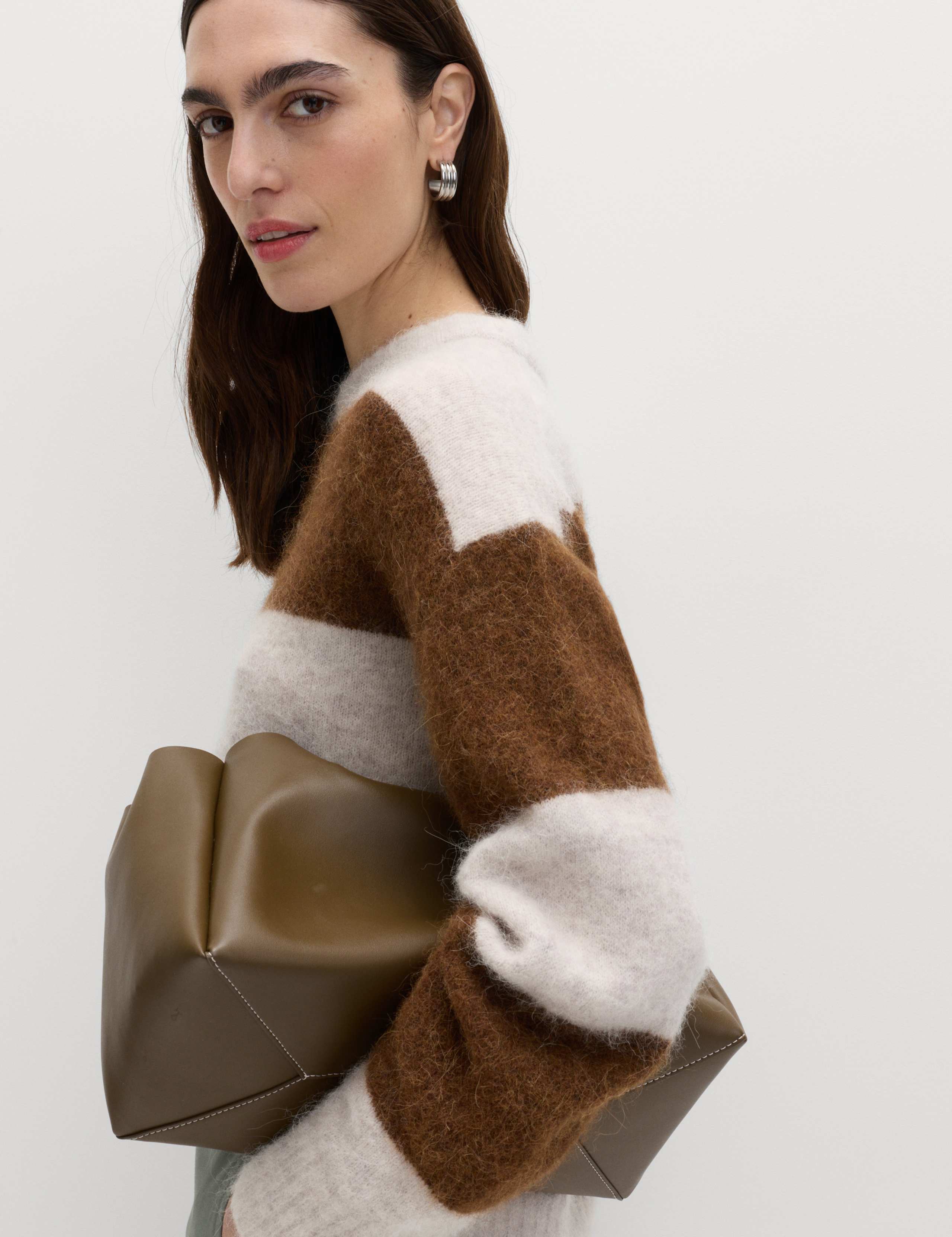 Alpaca Blend Striped Textured Relaxed Jumper 6 of 6