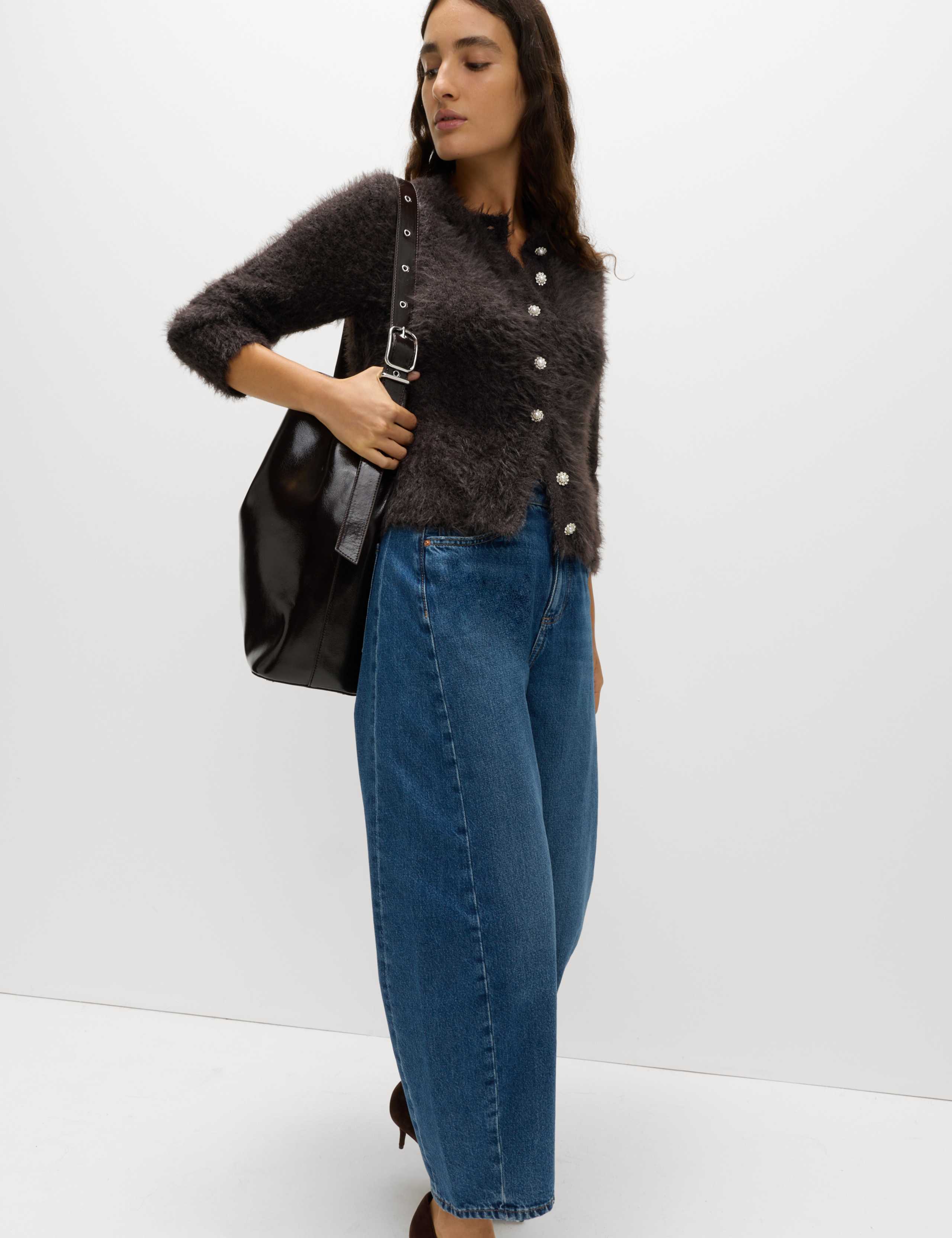 Textured Embellished Button Through Cardigan 3 of 5