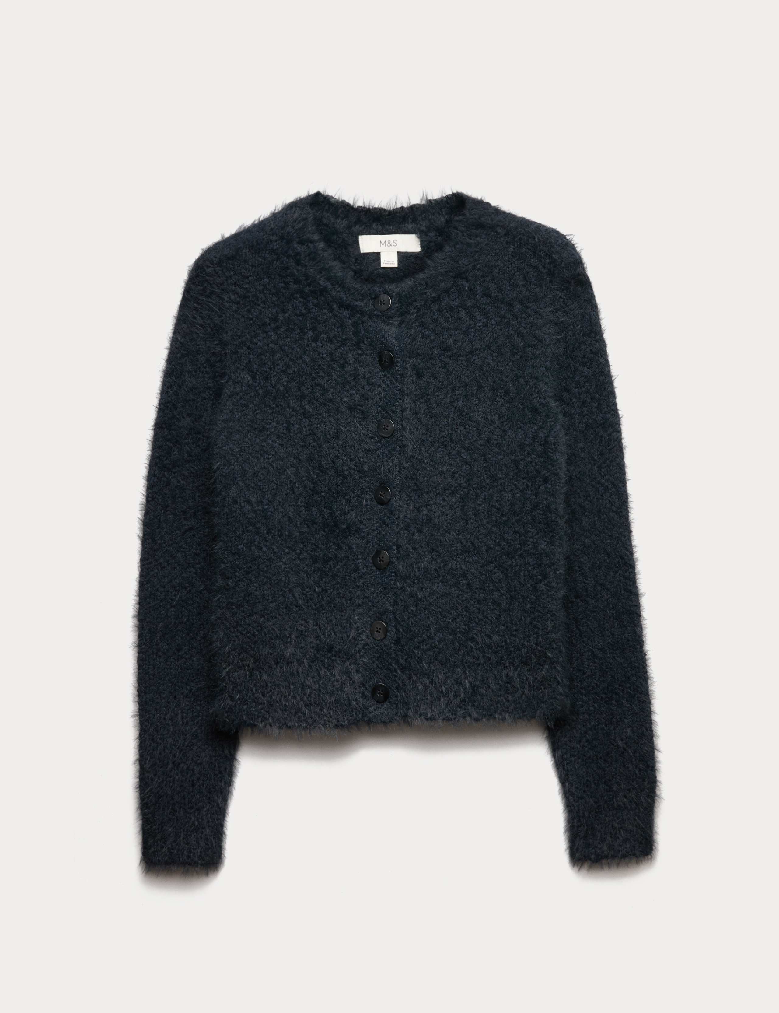Textured Crew Neck Cardigan 2 of 6
