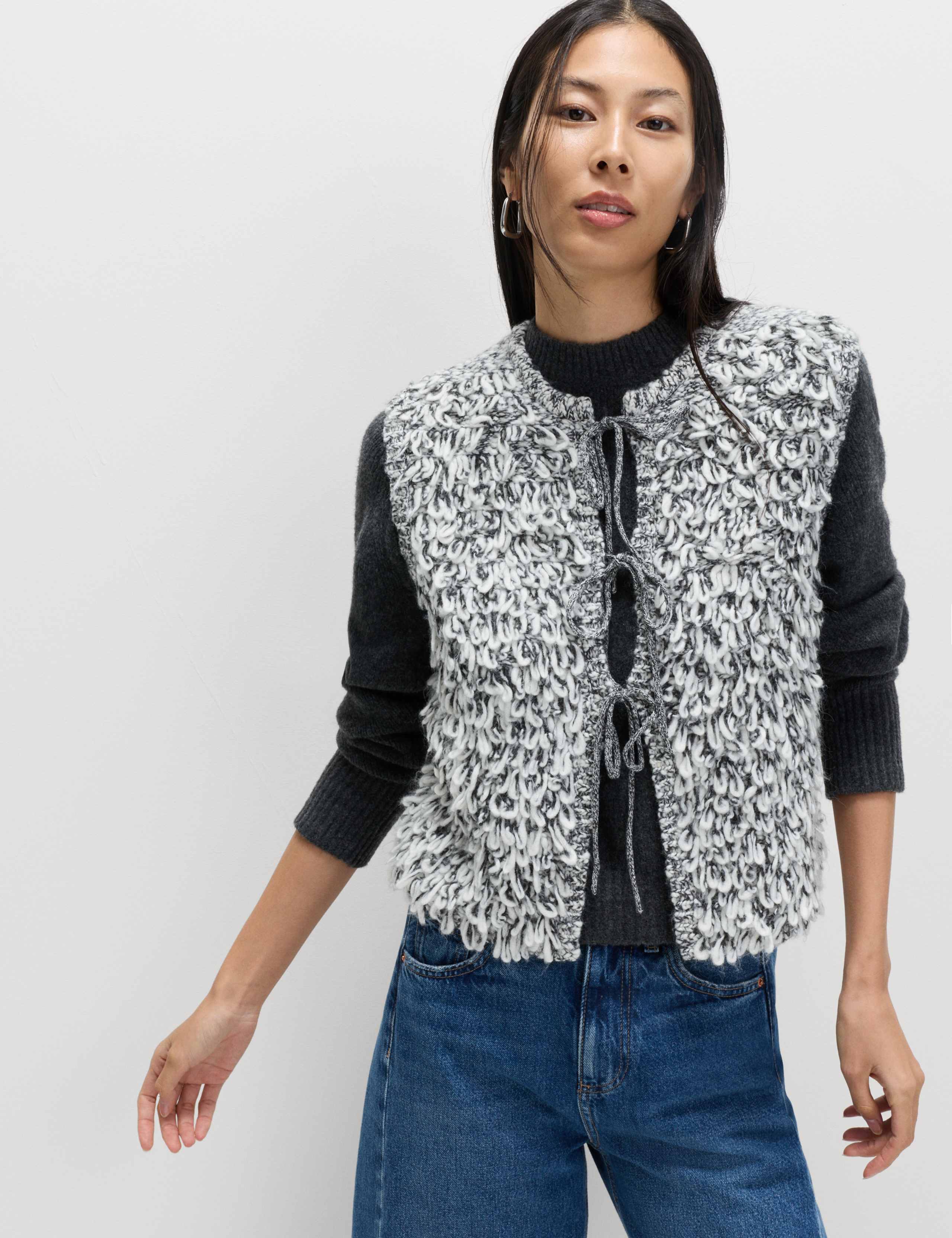 Textured Slub Slim Fit Waistcoat with Wool 4 of 6