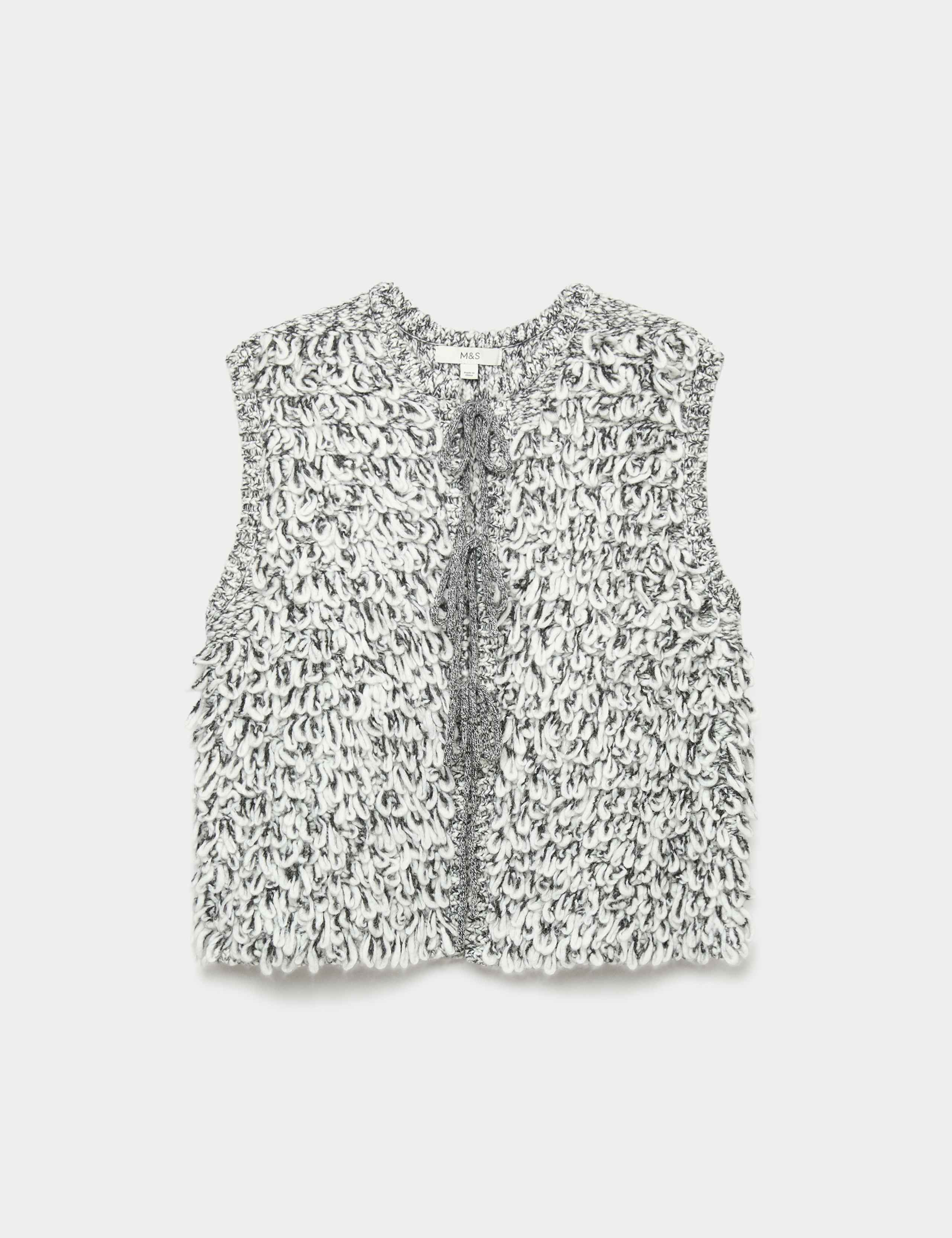 Textured Slub Slim Fit Waistcoat with Wool 2 of 6