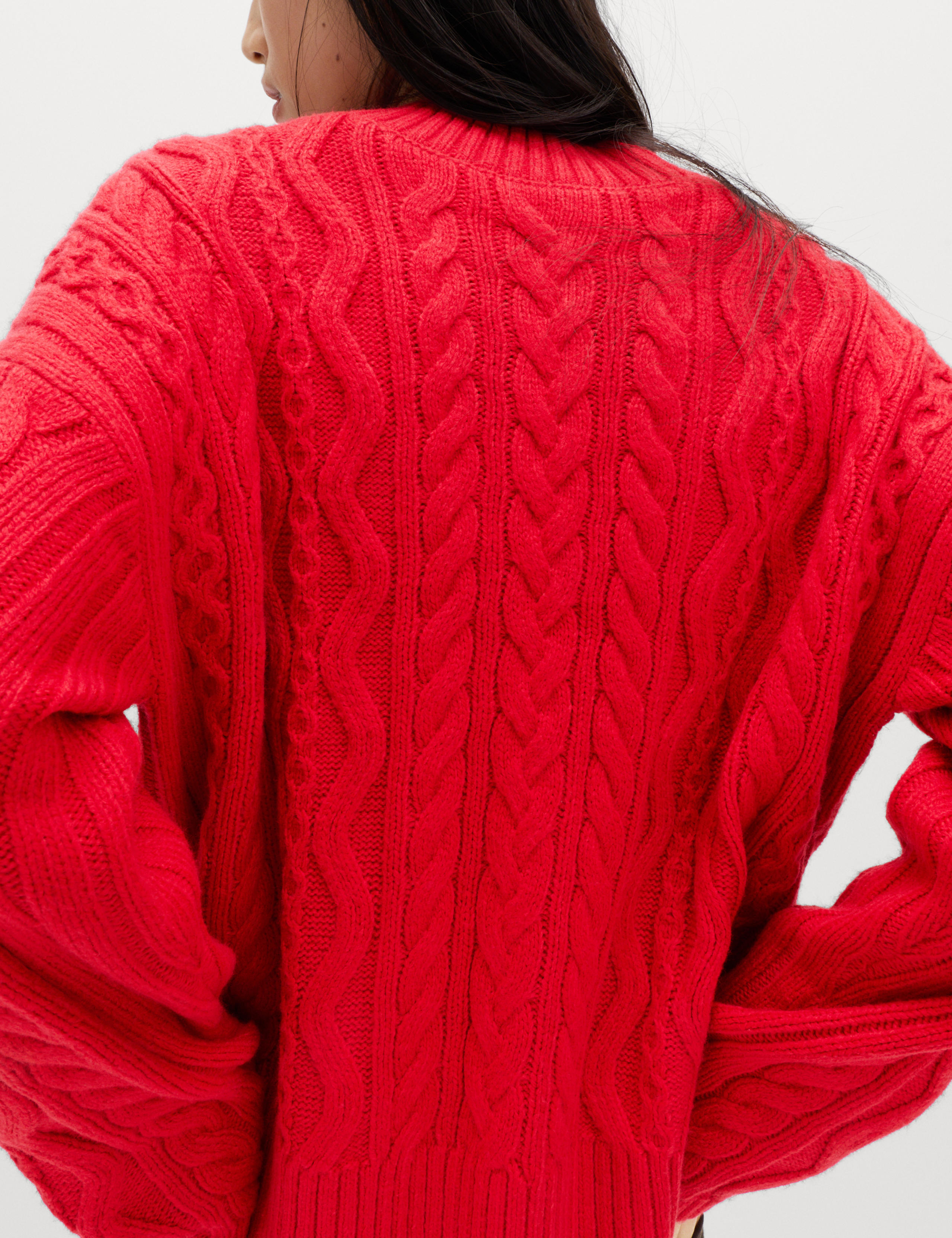Cable Knit Funnel Neck Relaxed Jumper 3 of 3