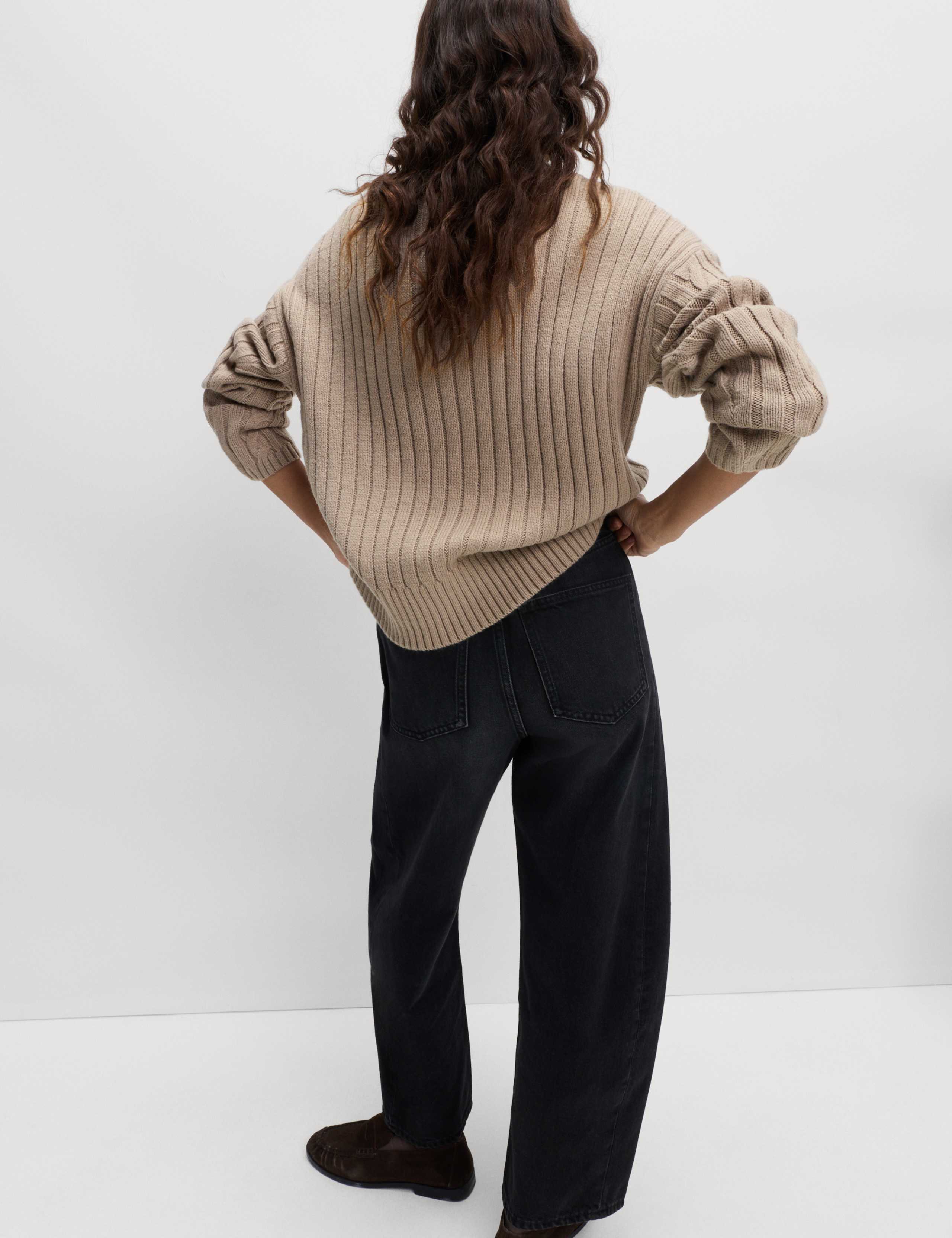 Cable Knit Funnel Neck Relaxed Jumper 3 of 4